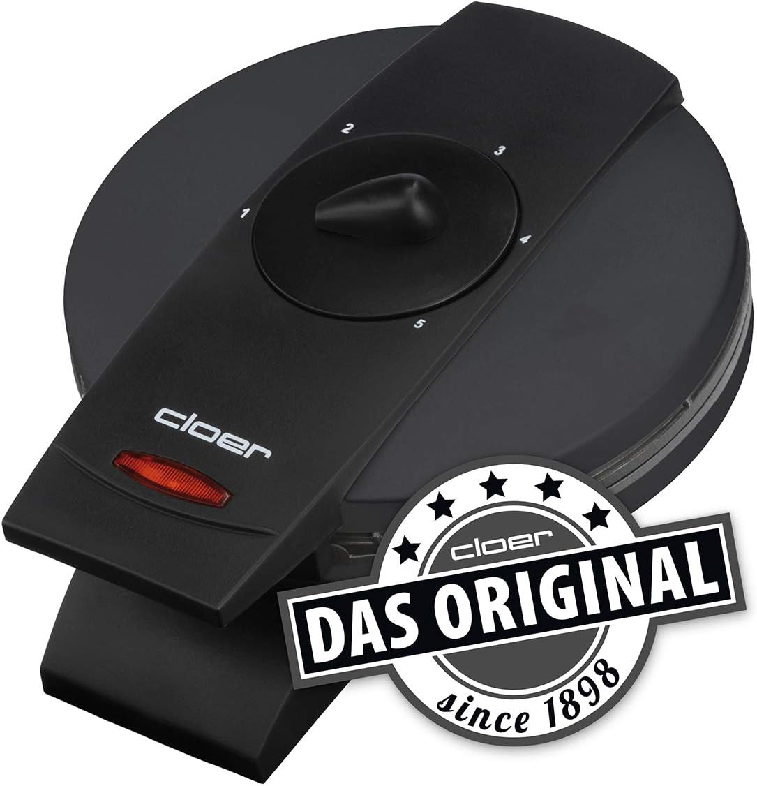 Cloer - 1620 - 15,5 cm - Gaufrier cœur, brunissage réglable, 930W