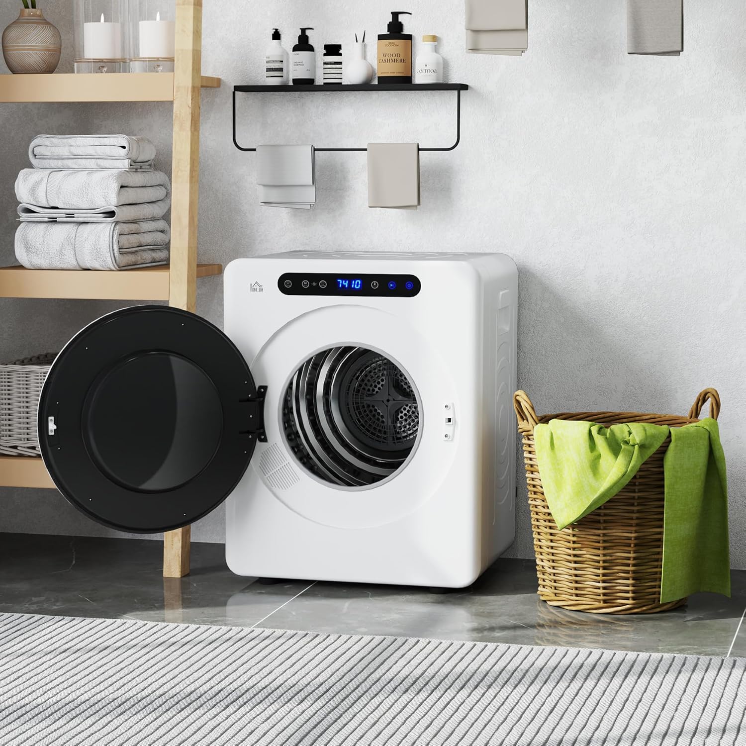 HOMCOM - sèche-linge compact 3 kg, 1000 W, 6 programmes, charge frontale