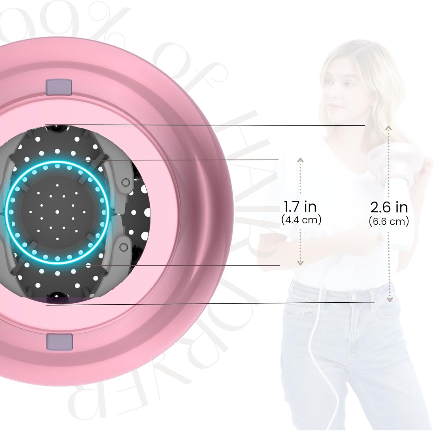 Diffuseur cheveux bouclés - universel 4.4-6.6 cm - robuste, anti-frisottis, or