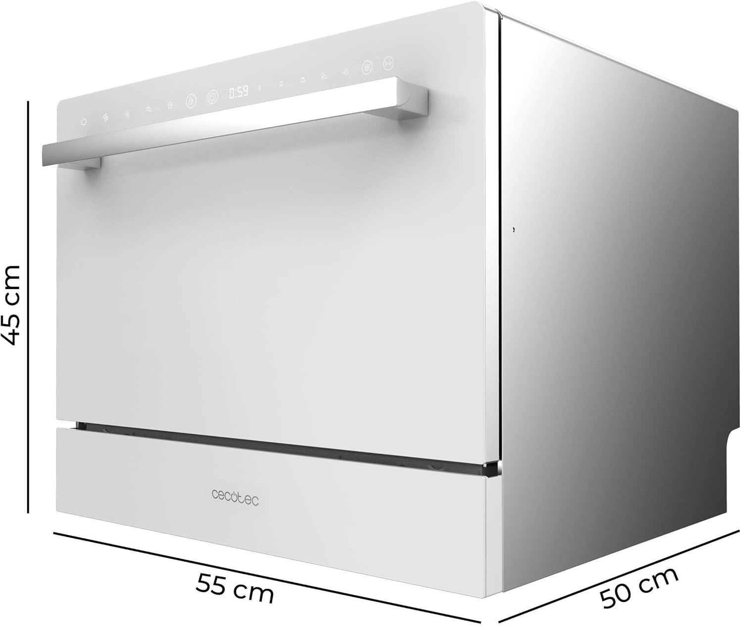 Cecotec - Bolero Aguazero 2400 - compact, 6 couverts, écran tactile, 1380W