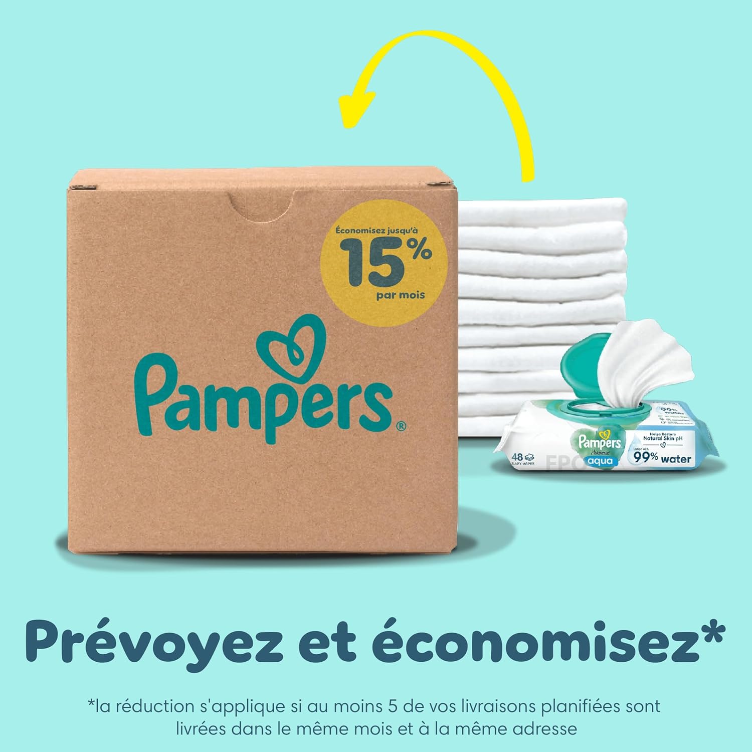 Pampers - Premium Protection taille 7, 128 couches, stop fuites, 15kg+