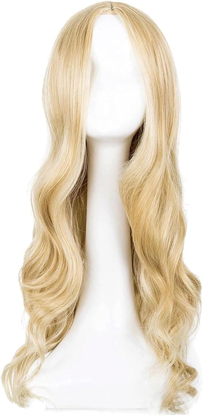 Perruque femme - bouclée blonde, 68 cm, ondulée, résistante à la chaleur