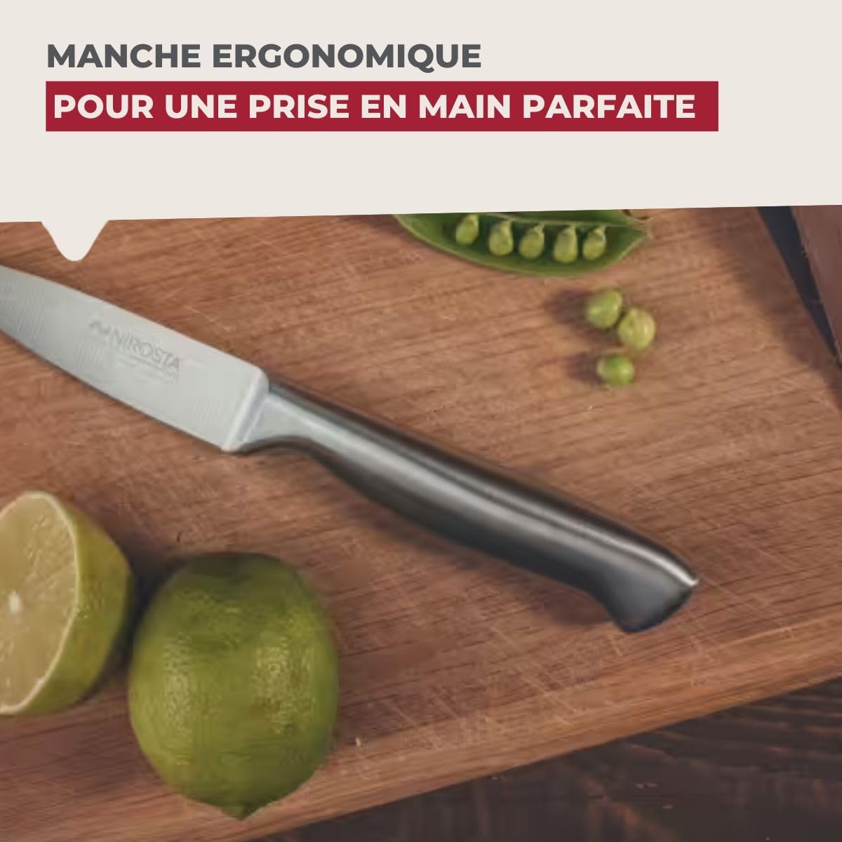 Nirosta - couteau de cuisine série 41836 - 20x2cm lame 8,5cm inox