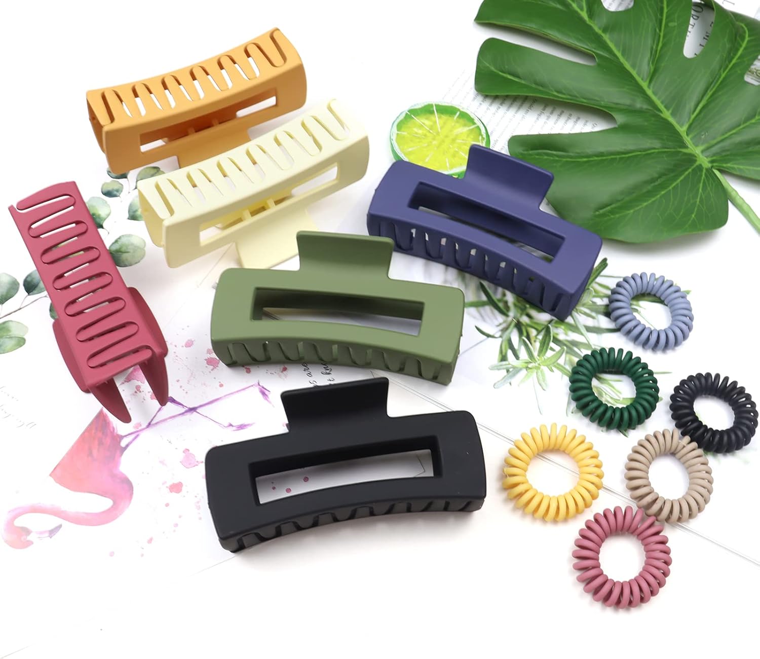 Kavya - lot 6 pinces cheveux - 10,5cm - antidérapantes, épaisses, adulte Hair Claw Clip-C