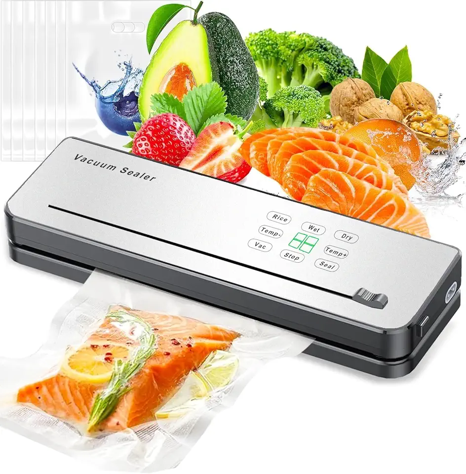 ESoundvol - Machine sous vide 8 en 1, coupe-aliments, LED, 10 sacs