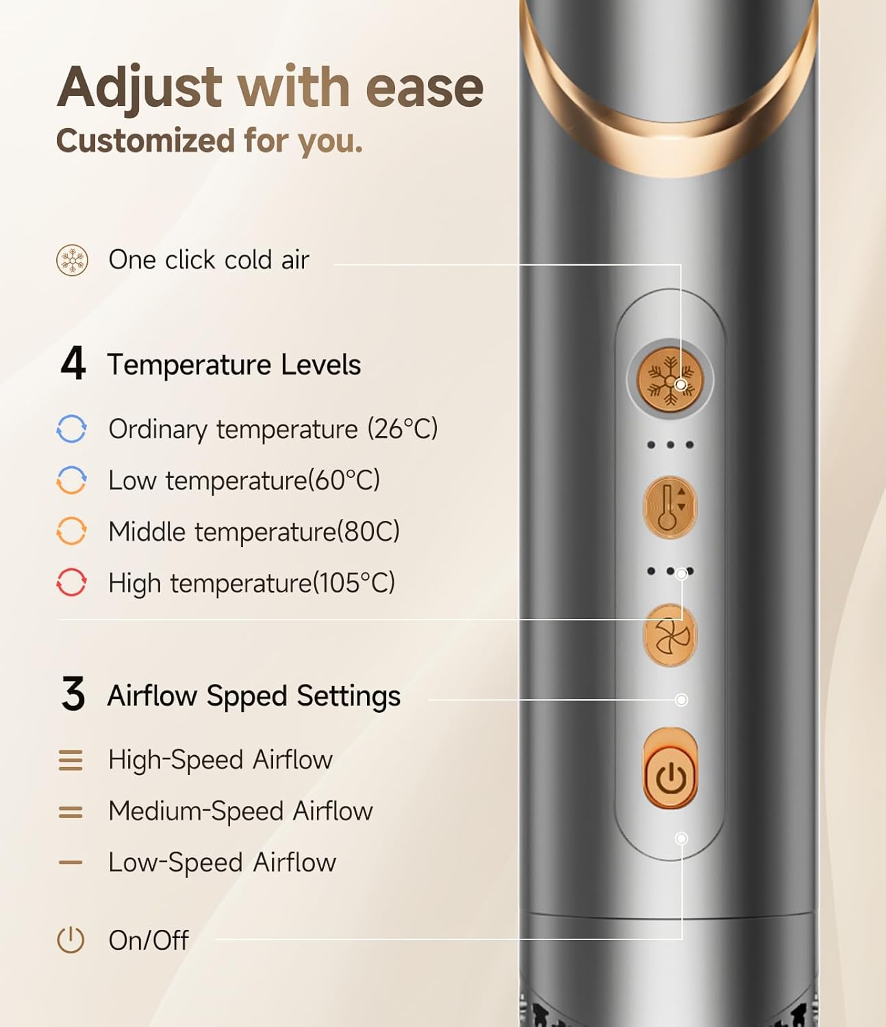 Brosse soufflante 8 en 1 - air styler flexible - brushing, ondulations, volume, lissage - accessoire coiffure polyvalent