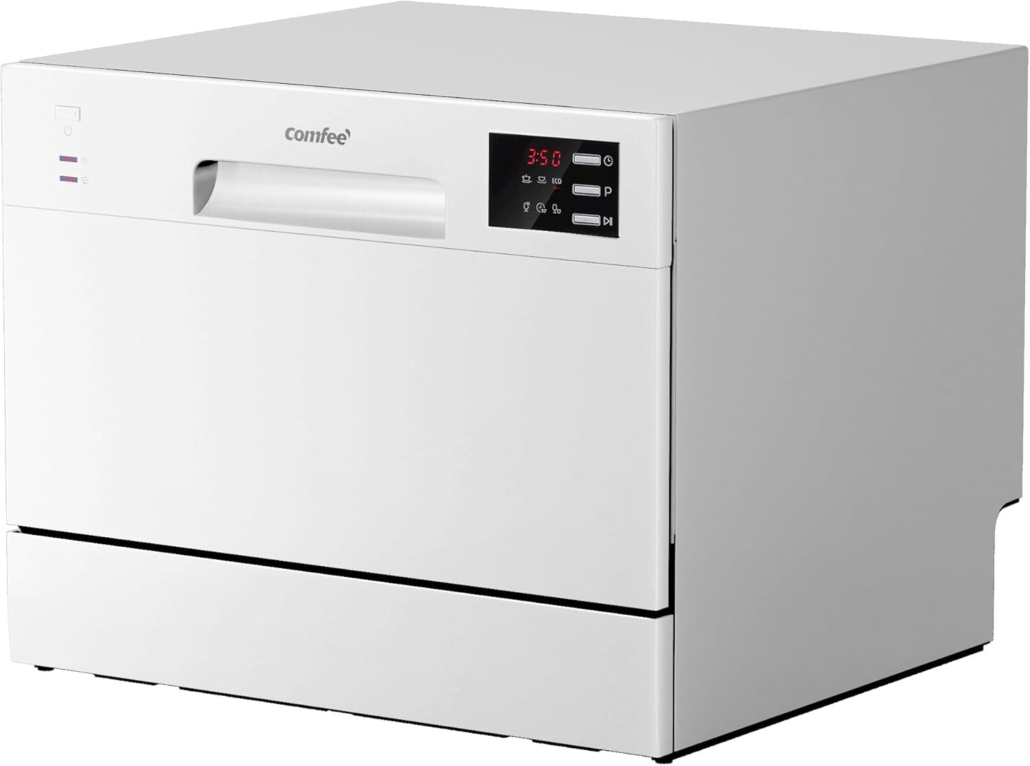 COMFEE' - lave-vaisselle compact TD602E-W, 6,5L, blanc, LED, 47 dB