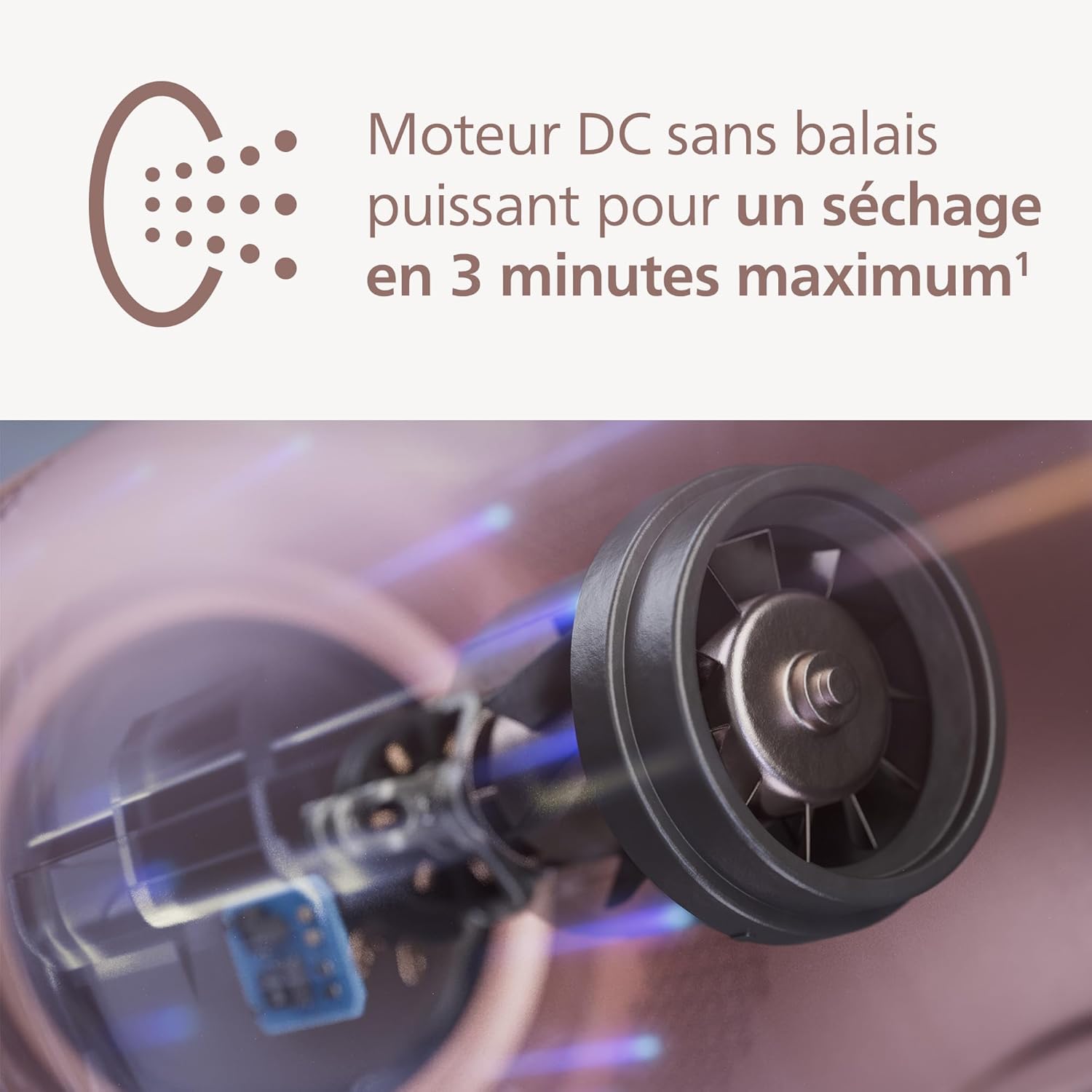 Philips - Sèche-cheveux High Speed 8000, 1400W, ions, ThermoShield, accessoires, soin cuir chevelu, BHD837/10