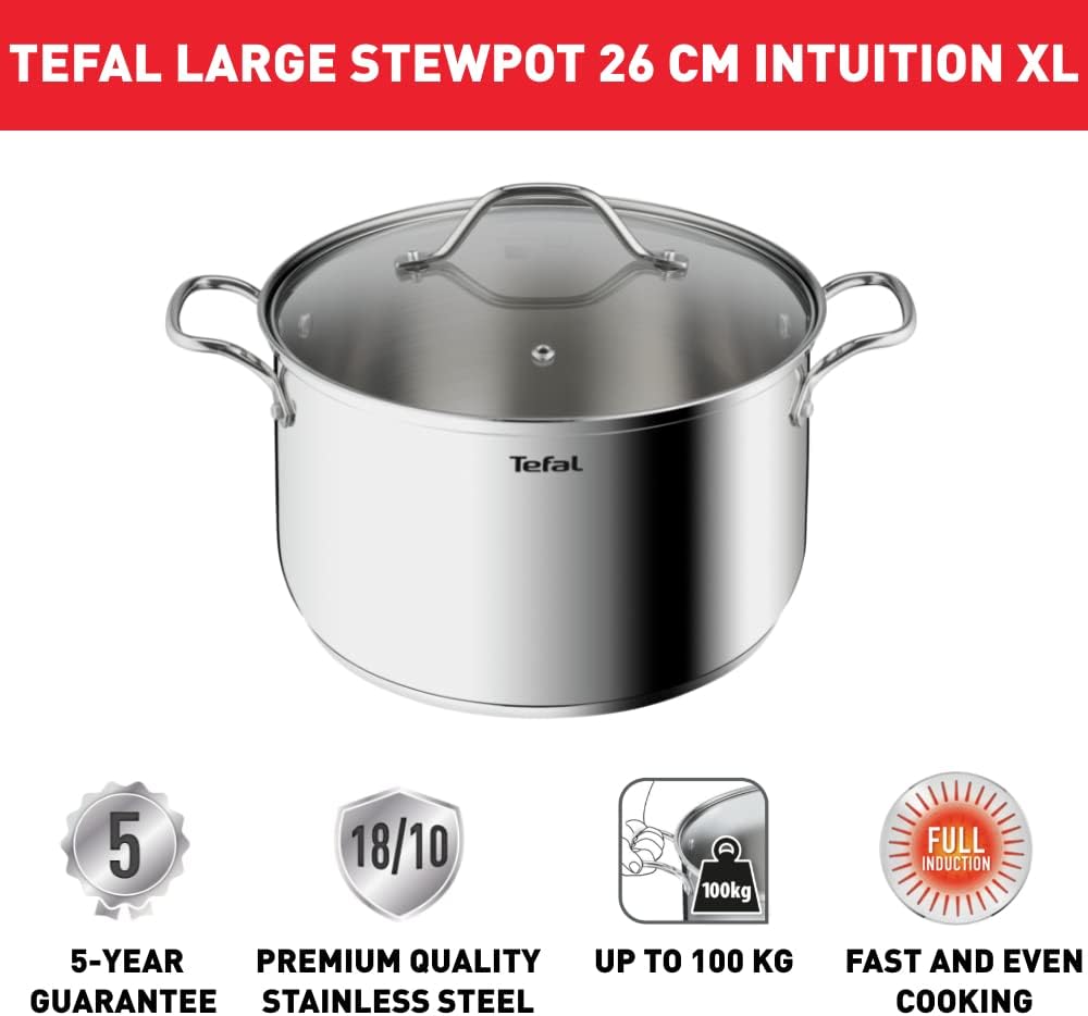 Tefal - Intuition XL - marmite inox 26 cm 6.5L, induction, B8646304