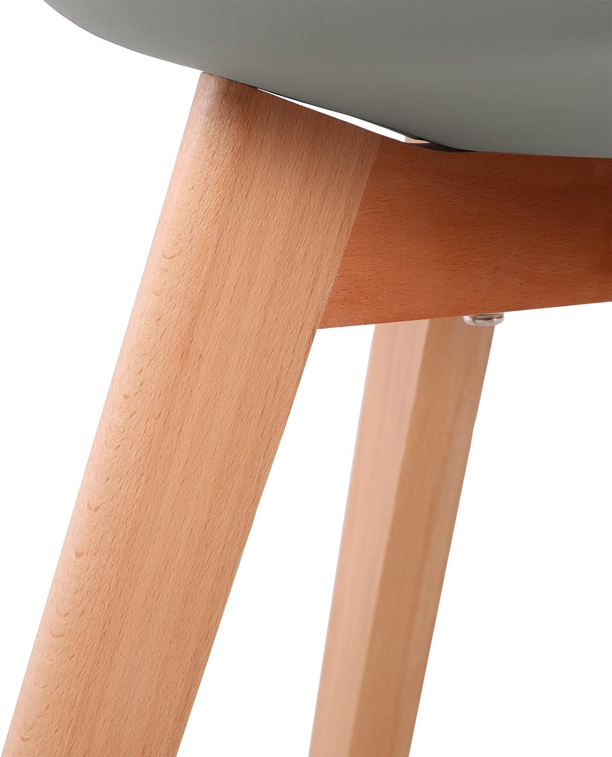 EGGREE - Lot de 4 chaises salle à manger - bois hêtre, rembourrées, grises