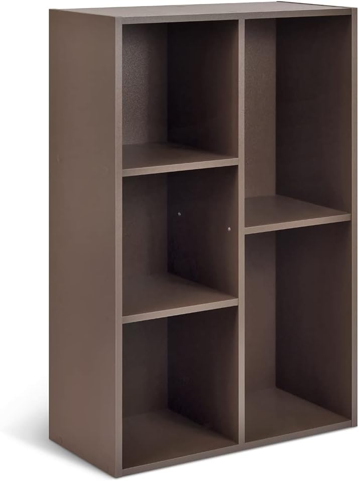 maxxidealz Basics - bibliothèque cubique 5 compartiments 23.5x49.5x80cm - marron expresso