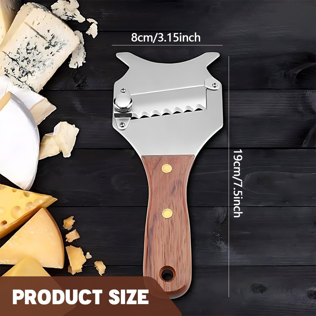 Coupe-Truffe professionnel, râpe inox, poignée bois, réglable, 18 cm