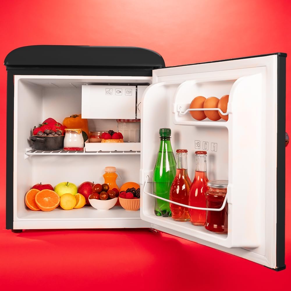 Cecotec - Bolero CoolMarket TT Origin - 55x44,7cm - mini frigo, classe E, bac à glace, poignée chromée