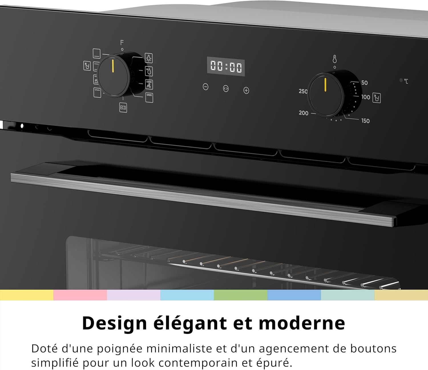 COMFEE - Four Encastrable Multifonction - 60cm - chaleur tournante, affichage digital