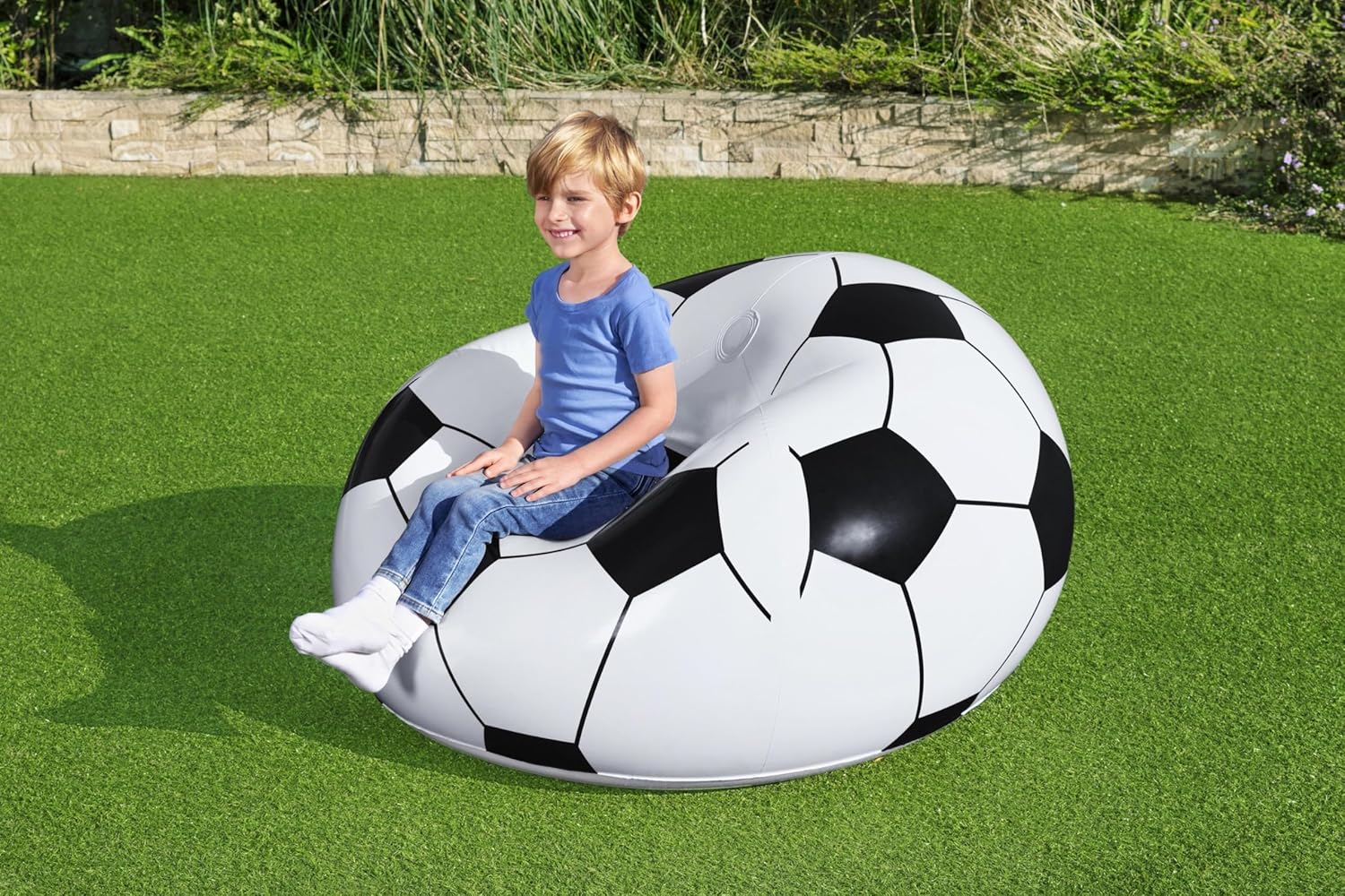 Bestway - fauteuil gonflable ballon foot - 114x112x66 cm - confortable - 75010