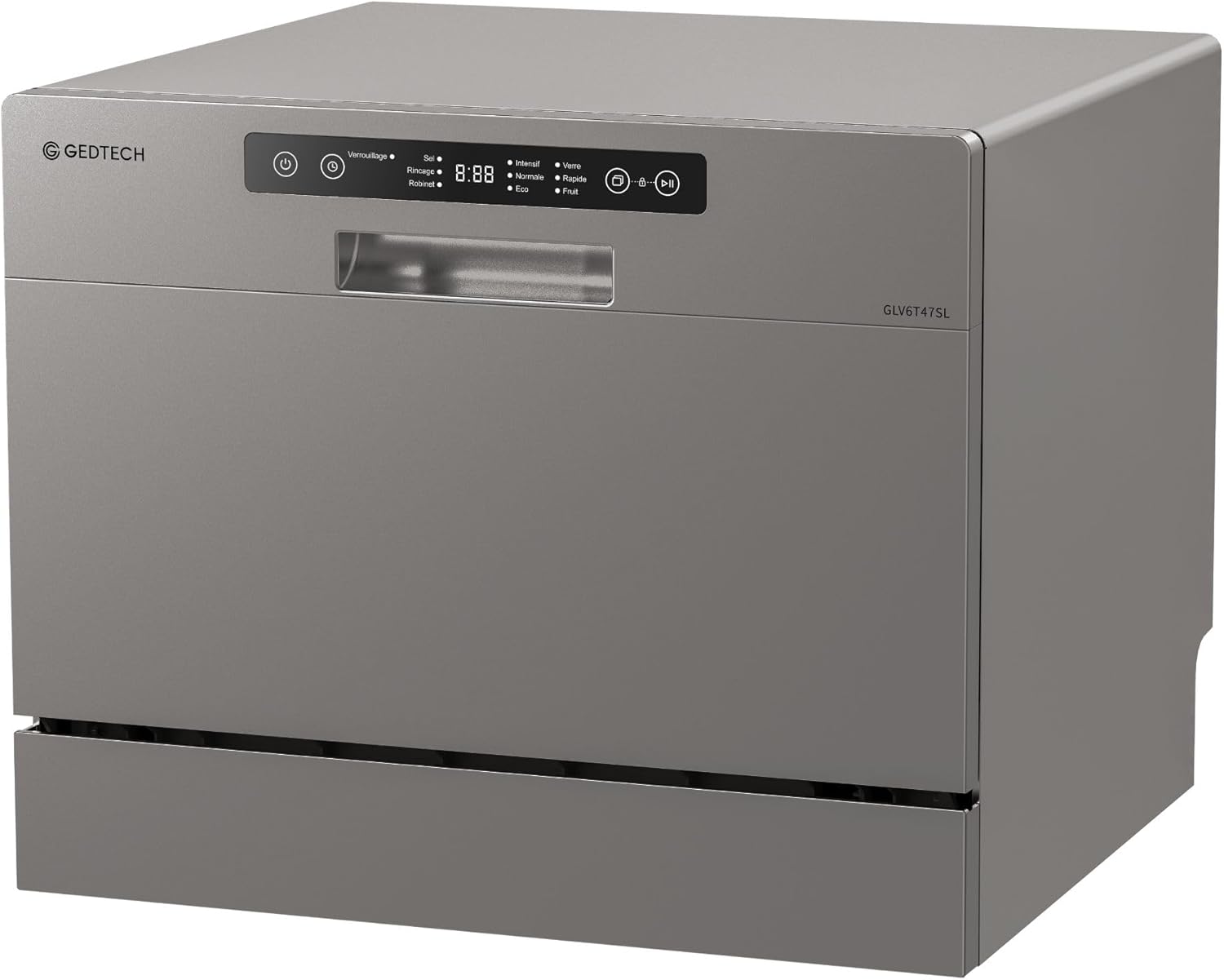 GEDTECH - Lave-vaisselle compact 6 couverts, 47 dB, départ différé, GLV6T47SL