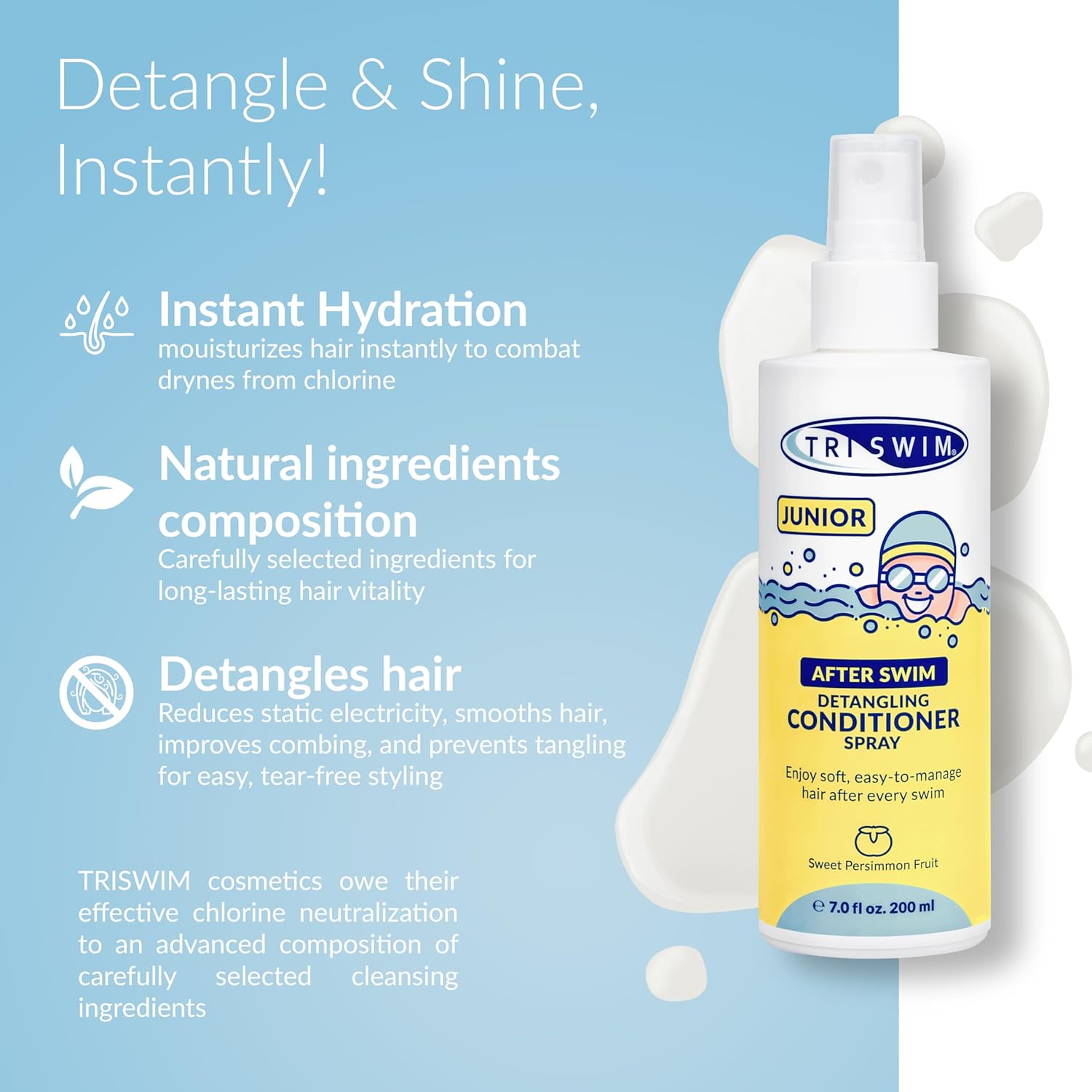 TRISWIM - Junior Après-shampoing démêlant - soin cheveux piscine enfants