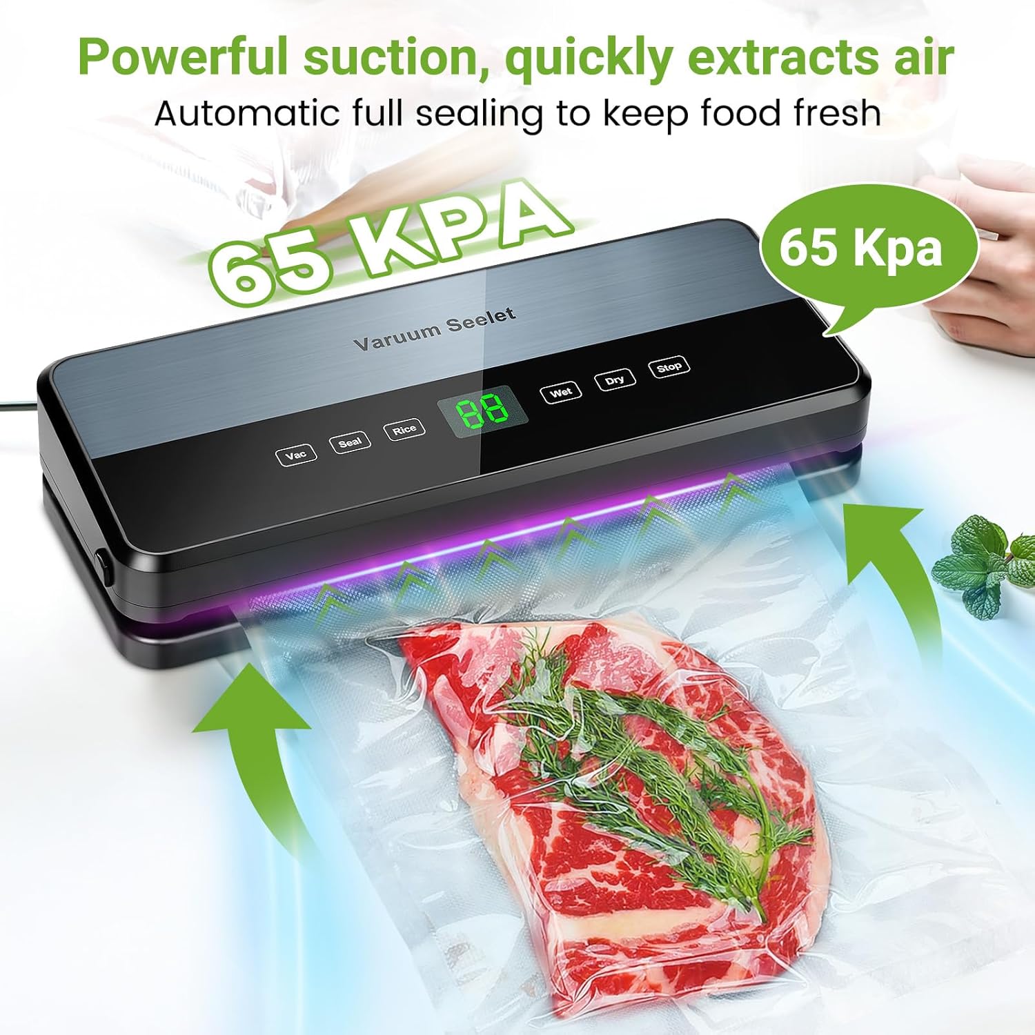 Machine Sous Vide Alimentaire - 6 en 1, coupeur intégré, 30 sacs