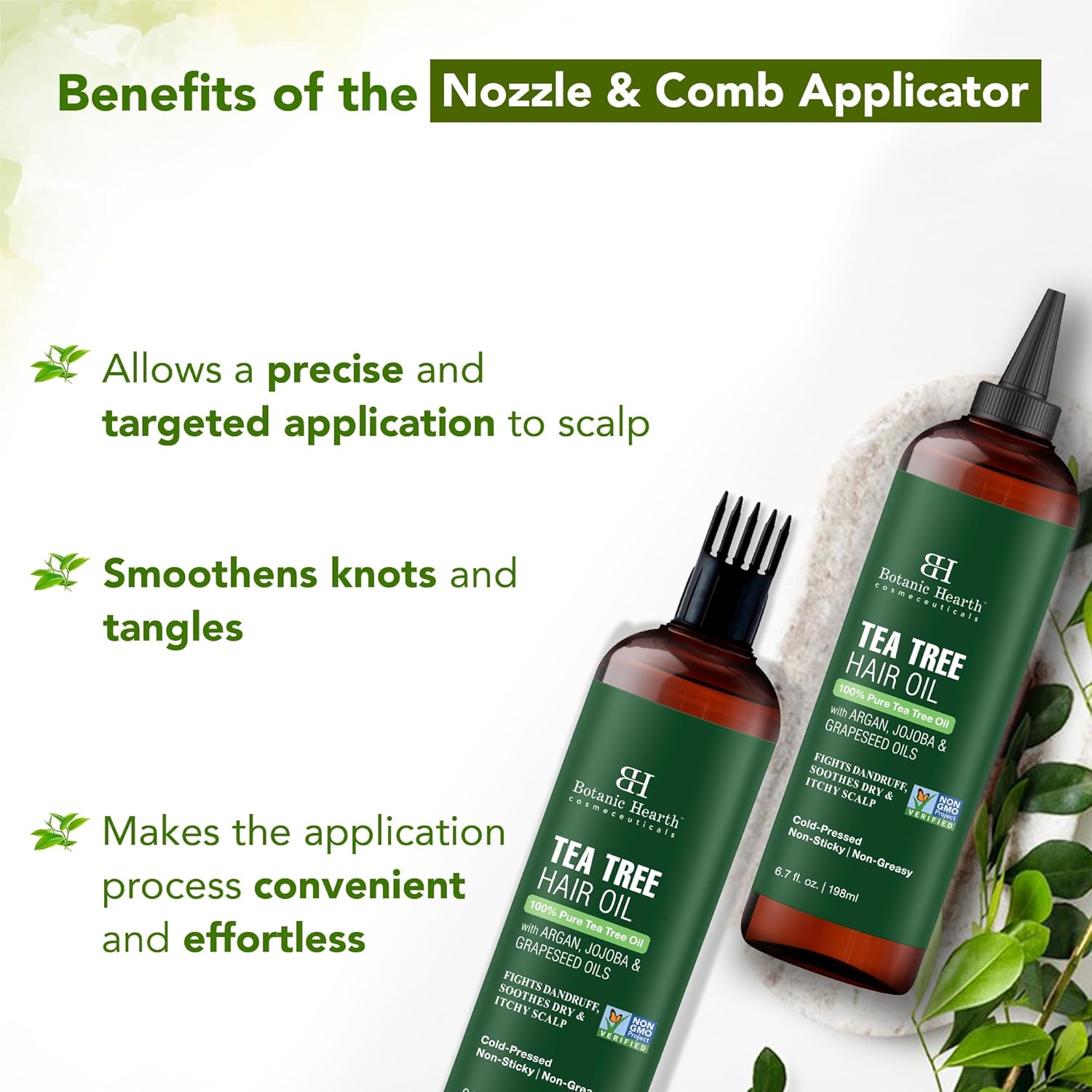 Botanic Hearth - Huile Tea Tree - 20ml x2 - Jojoba, pépins de raisin, apaisant cuir chevelu