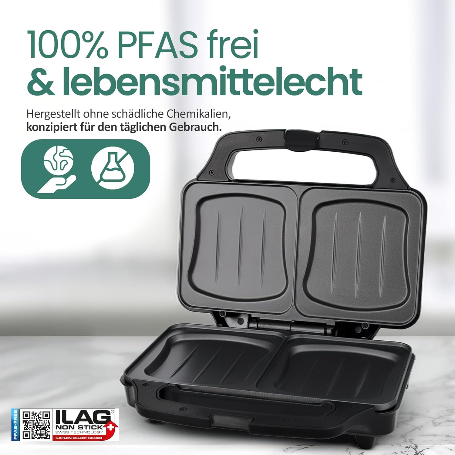 Emerio - XXL - 900W, grande plaque, sans BPA, facile à nettoyer