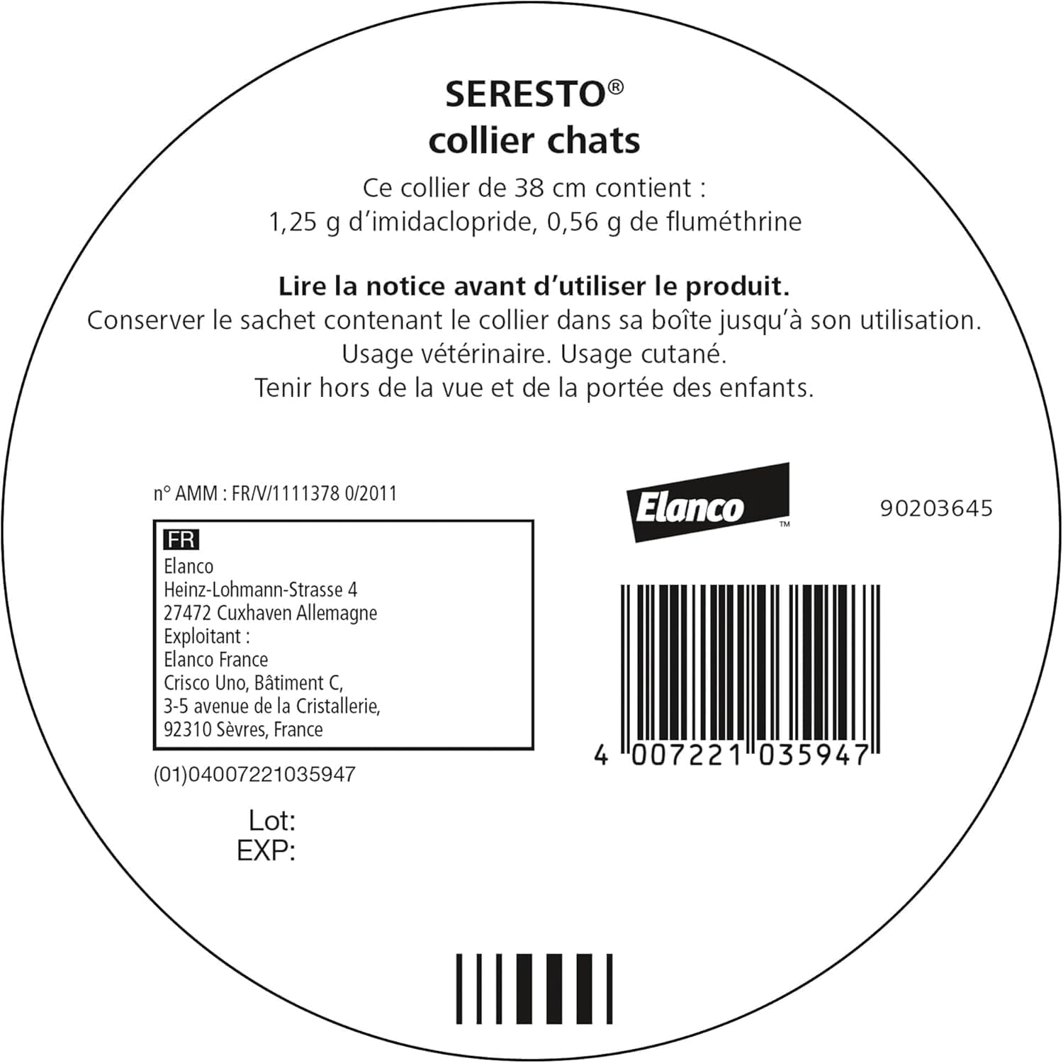 Seresto - Collier Chats - gris - 7 à 8 mois protection puces tiques