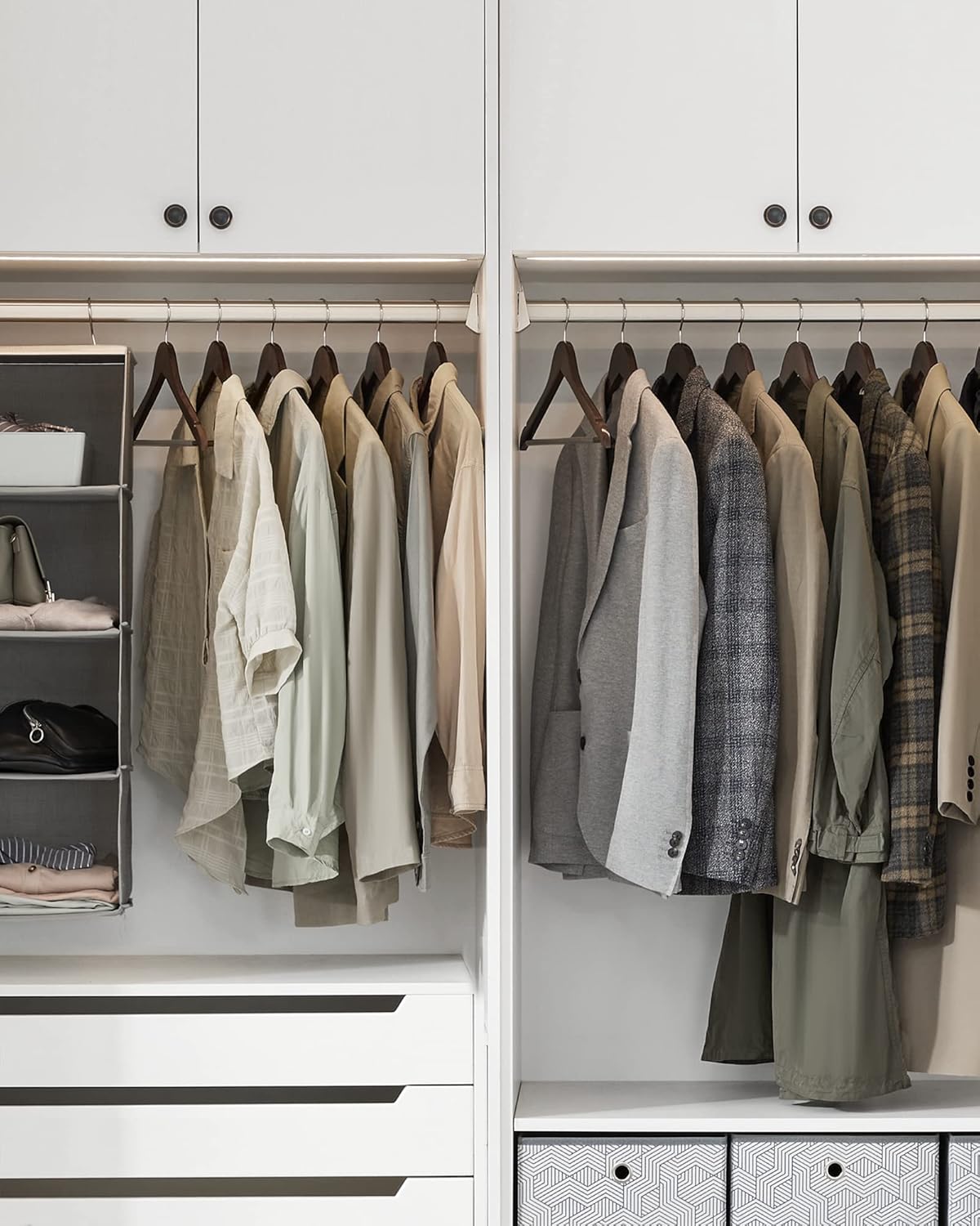 SONGMICS - cintres bois série 20 - barres et encoches antiglisse, crochet 360° - CRW02V20