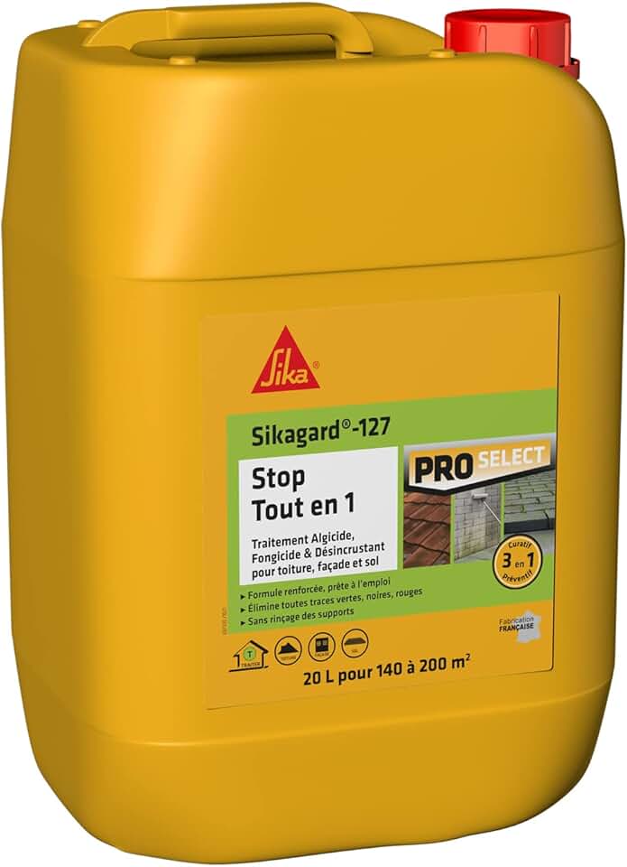Sika - Sikagard 127 Stop Tout en 1 - 20L - algicide, fongicide, prêt à l'emploi, façades et toiture - Sikagard127