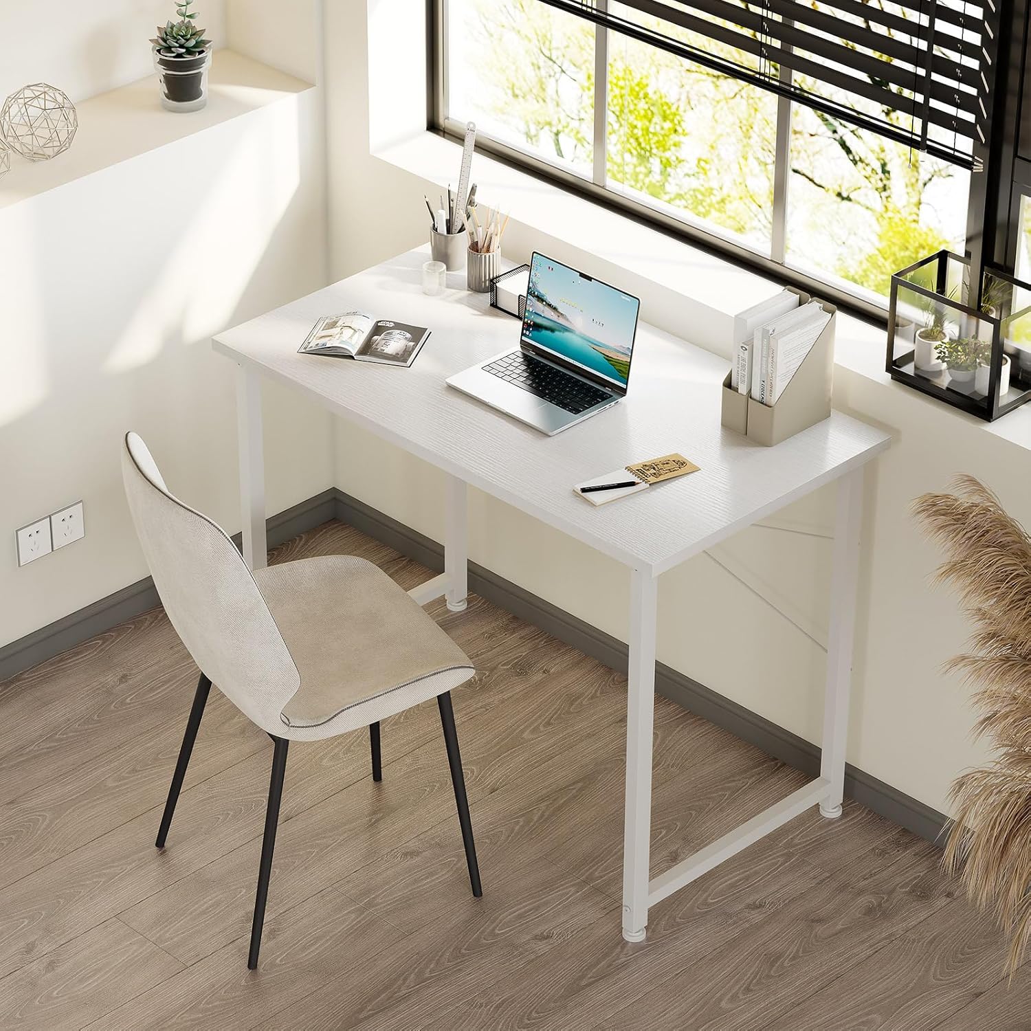 ODK - Petit bureau d'ordinateur - 80x40cm - blanc, table d'étude