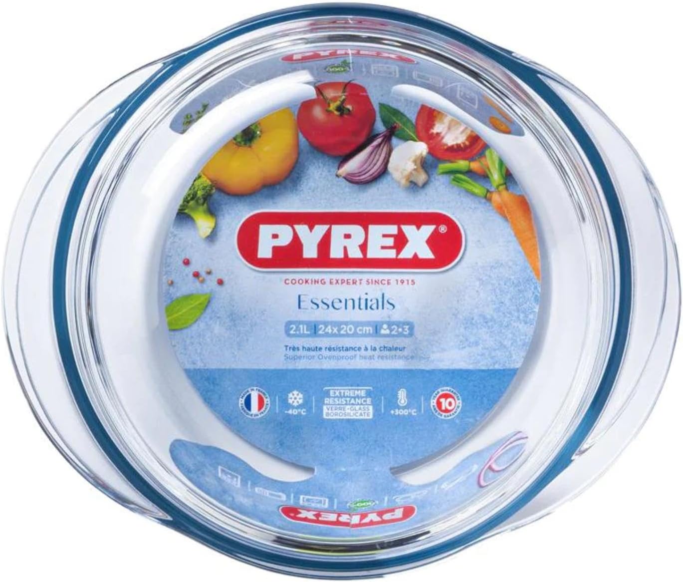 Pyrex - Cocotte ronde Classic - 2,1 L - compatible four et lave-vaisselle
