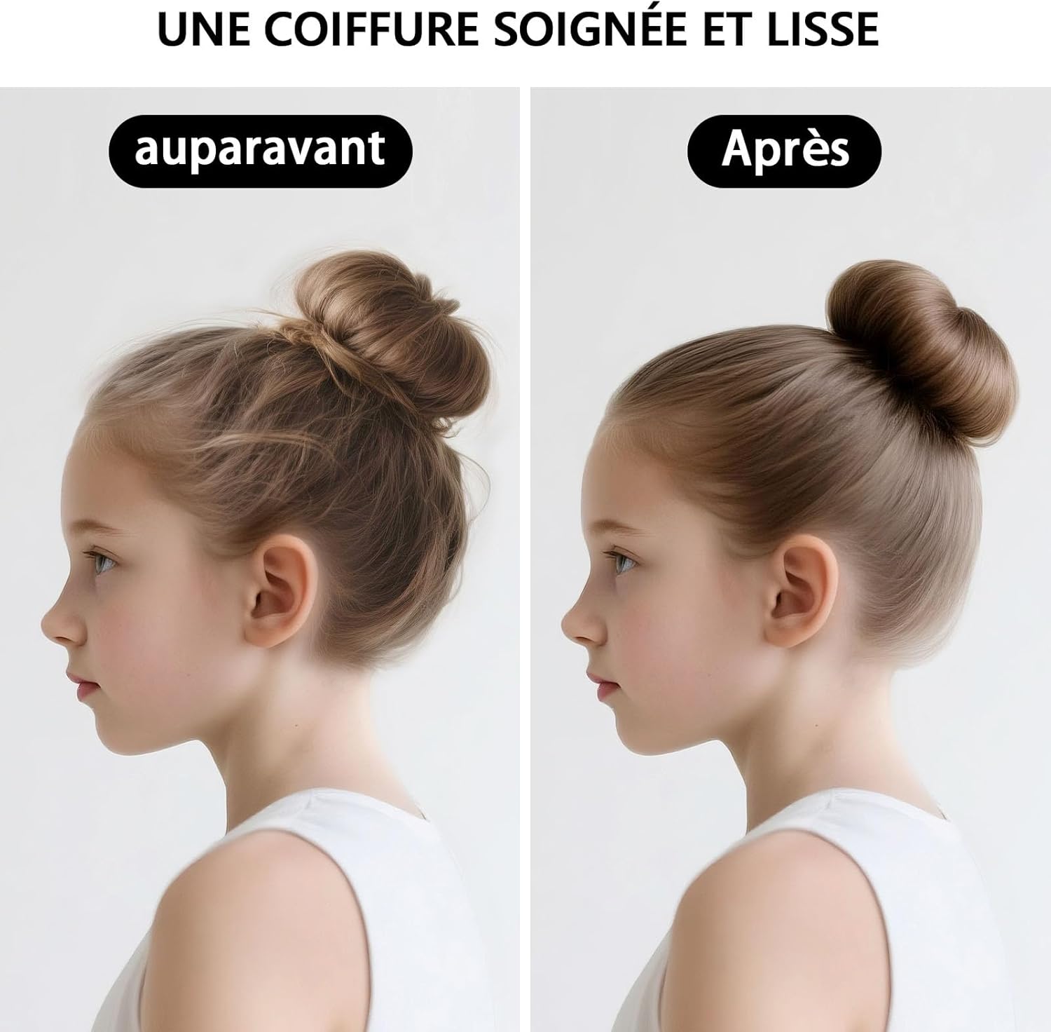 Bâton de cire pour cheveux - brosse lissante - anti-frisottis - idéal chignon et queue de cheval