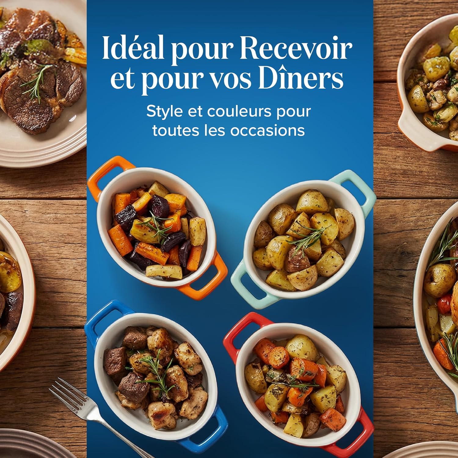 Joejis - ramequins ronds en céramique - lot de 4 - four, lave-vaisselle, congélateur