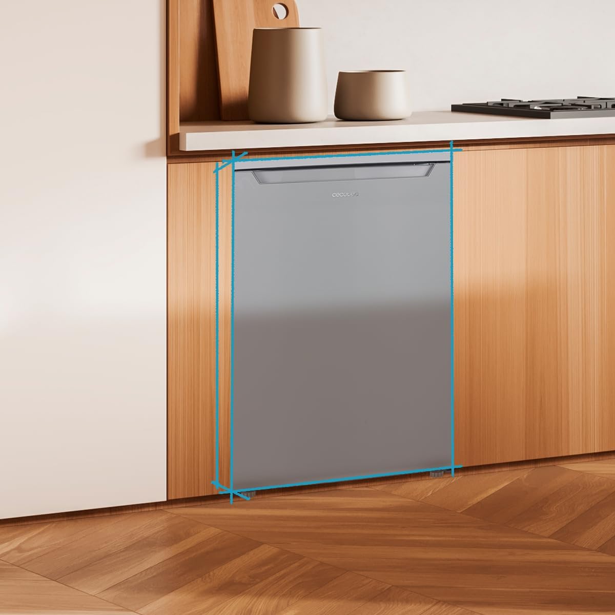 Cecotec - Bolero CoolMarket TT 107 Inox - 107L - porte réversible, congélateur, faible bruit, classe E