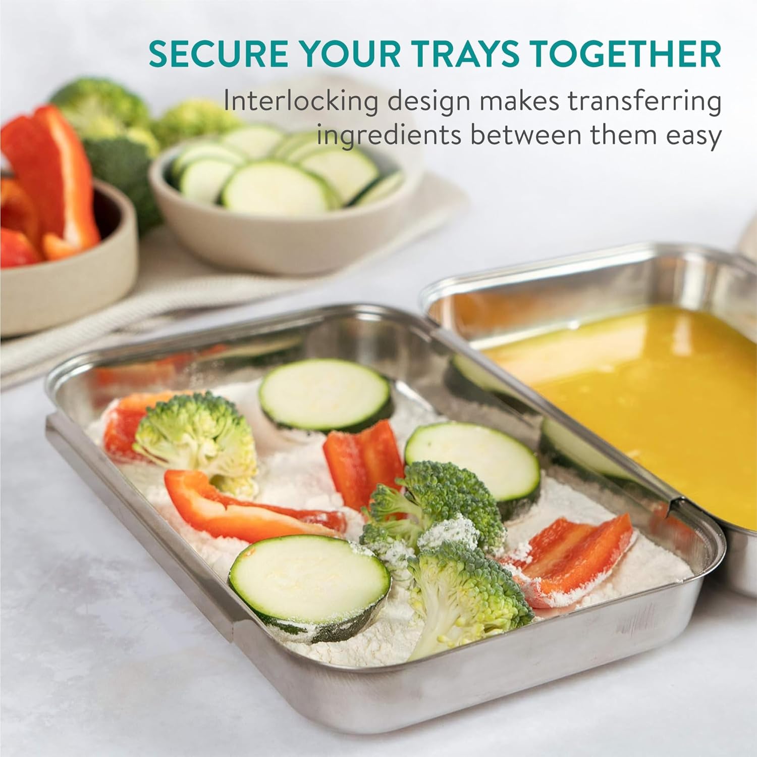 Navaris - 3X Bac de cuisson inox - 22x15x3cm - plat four pâtisserie