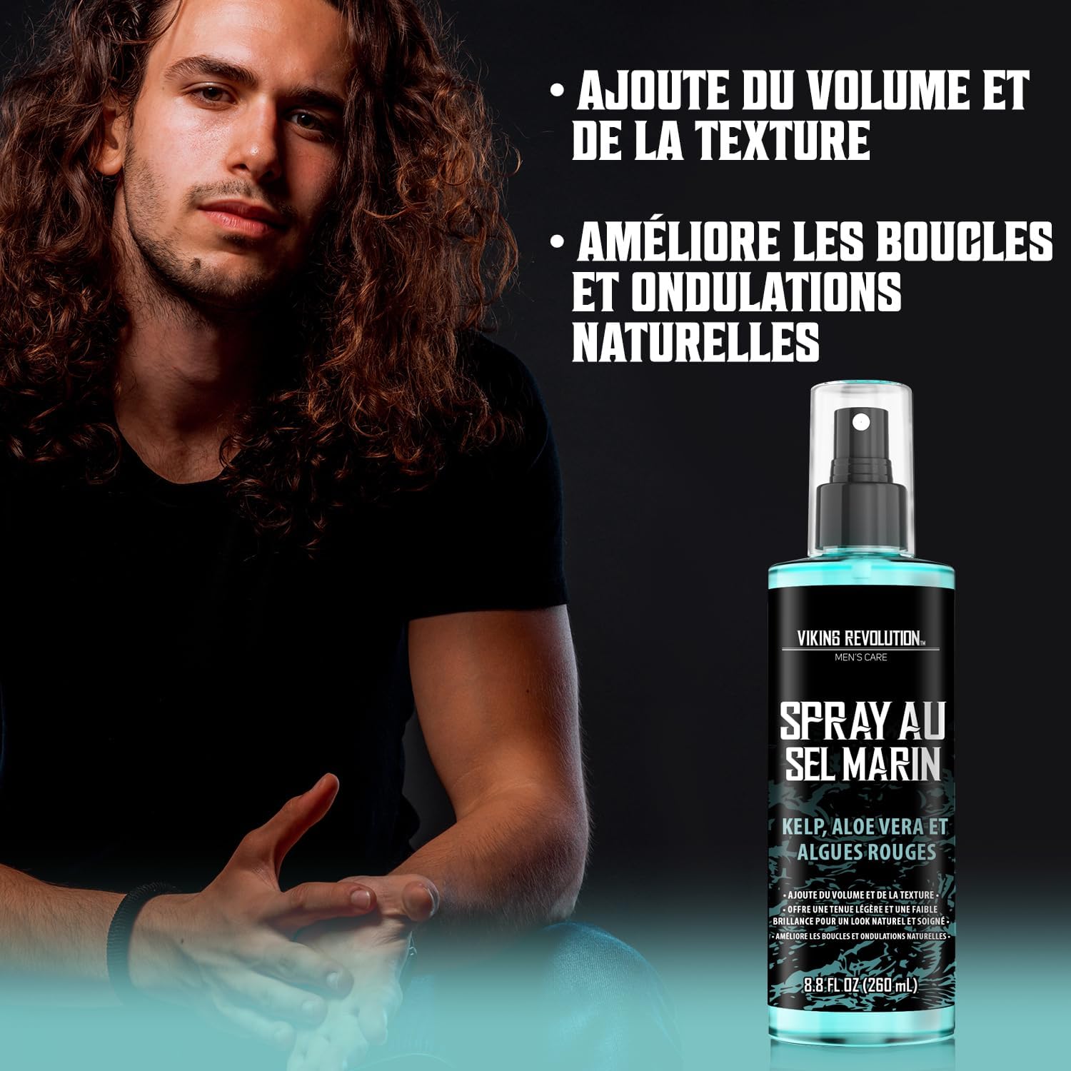 Viking - Sea Salt Spray homme - 260ml - volume, texture, extraits algues