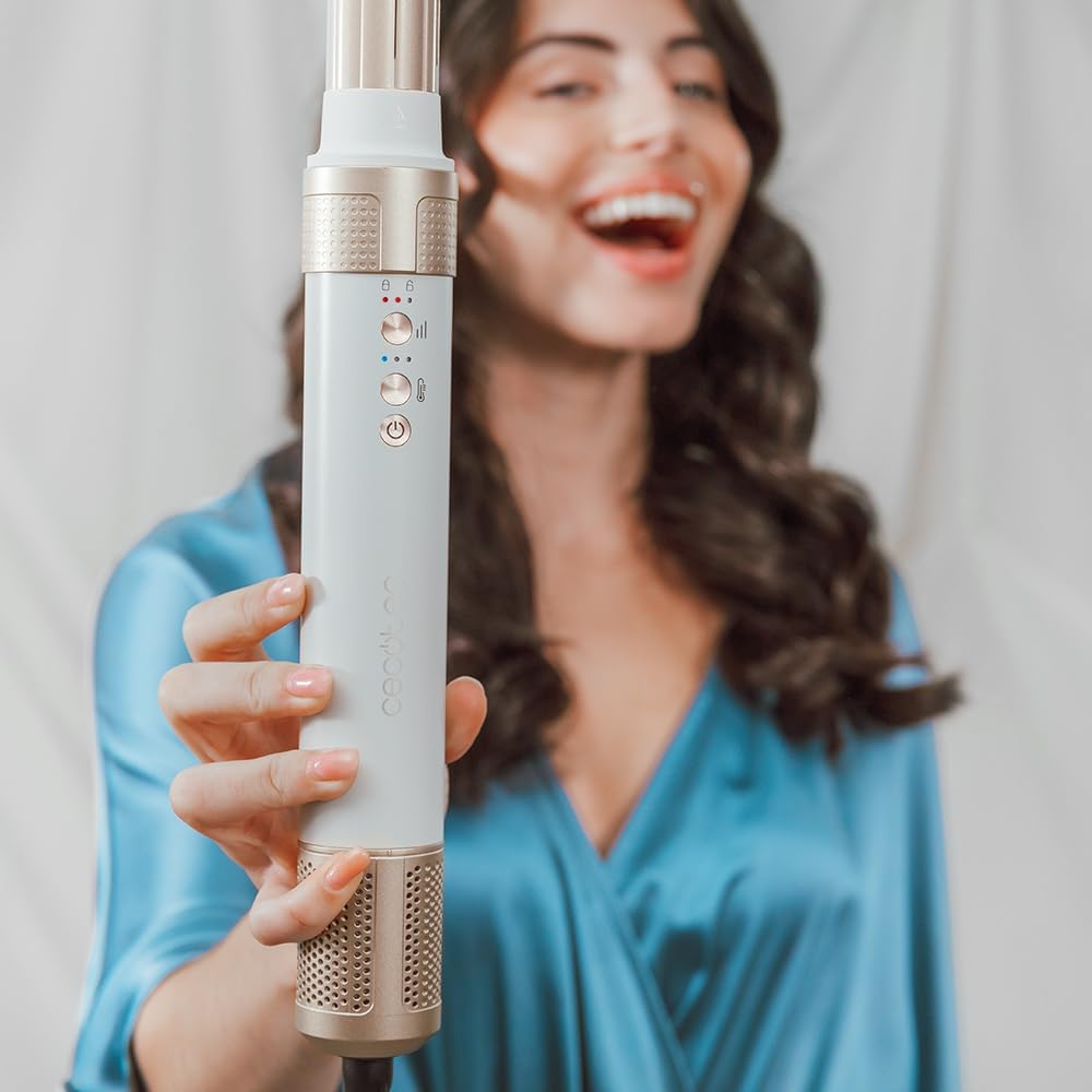 Cecotec - AirGlam 14in1 - Brosse soufflante 1400W, 3 temp., 14 têtes