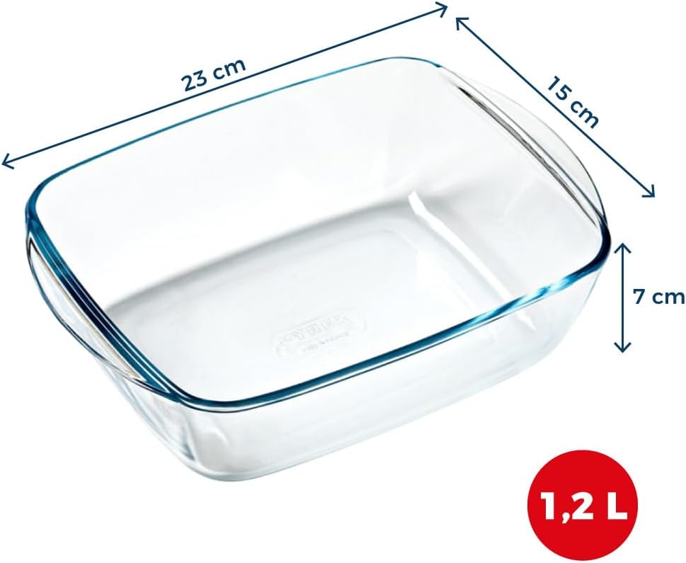 Pyrex - Plat Four Idéal - 23x15 cm - Verre borosilicate, four, micro-ondes