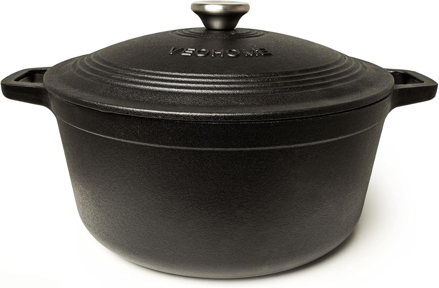 VeoHome - cocotte fonte émaillée - 28 cm 6L - induction, four, couvercle relief