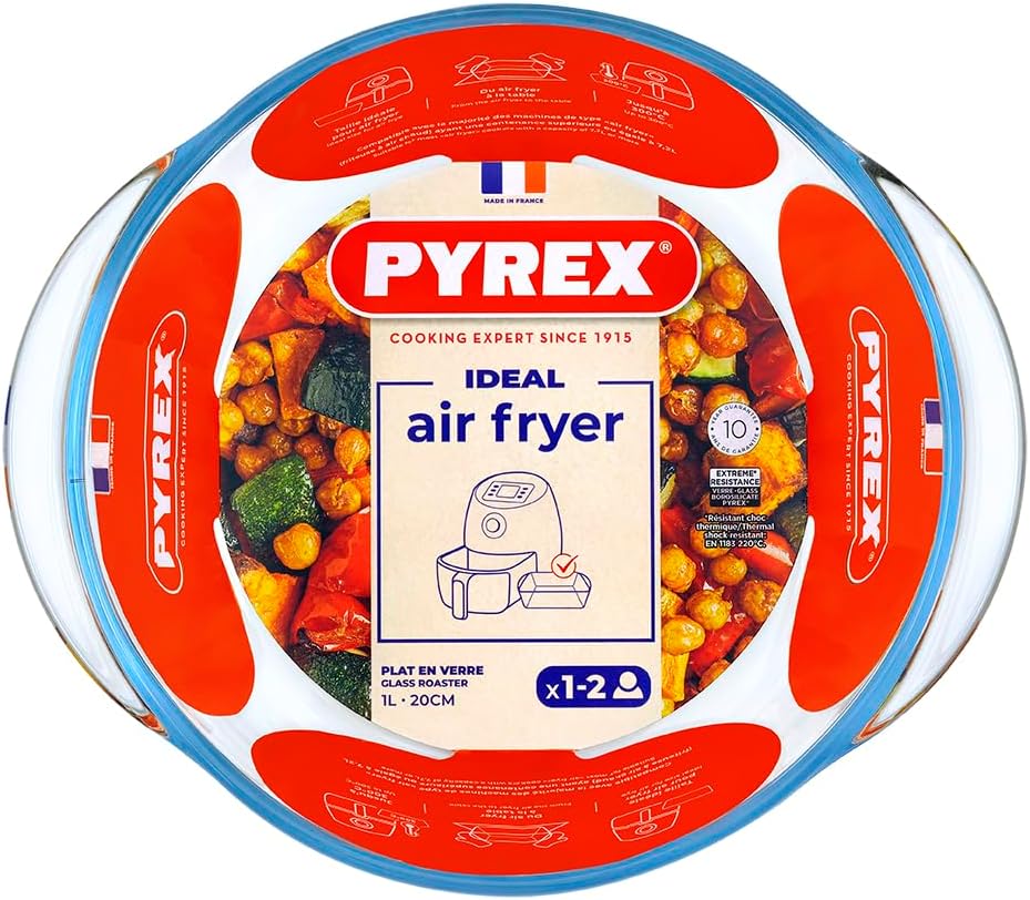 Pyrex - Ideal Airfryer - 20x17 cm - verre borosilicate, four, micro-ondes