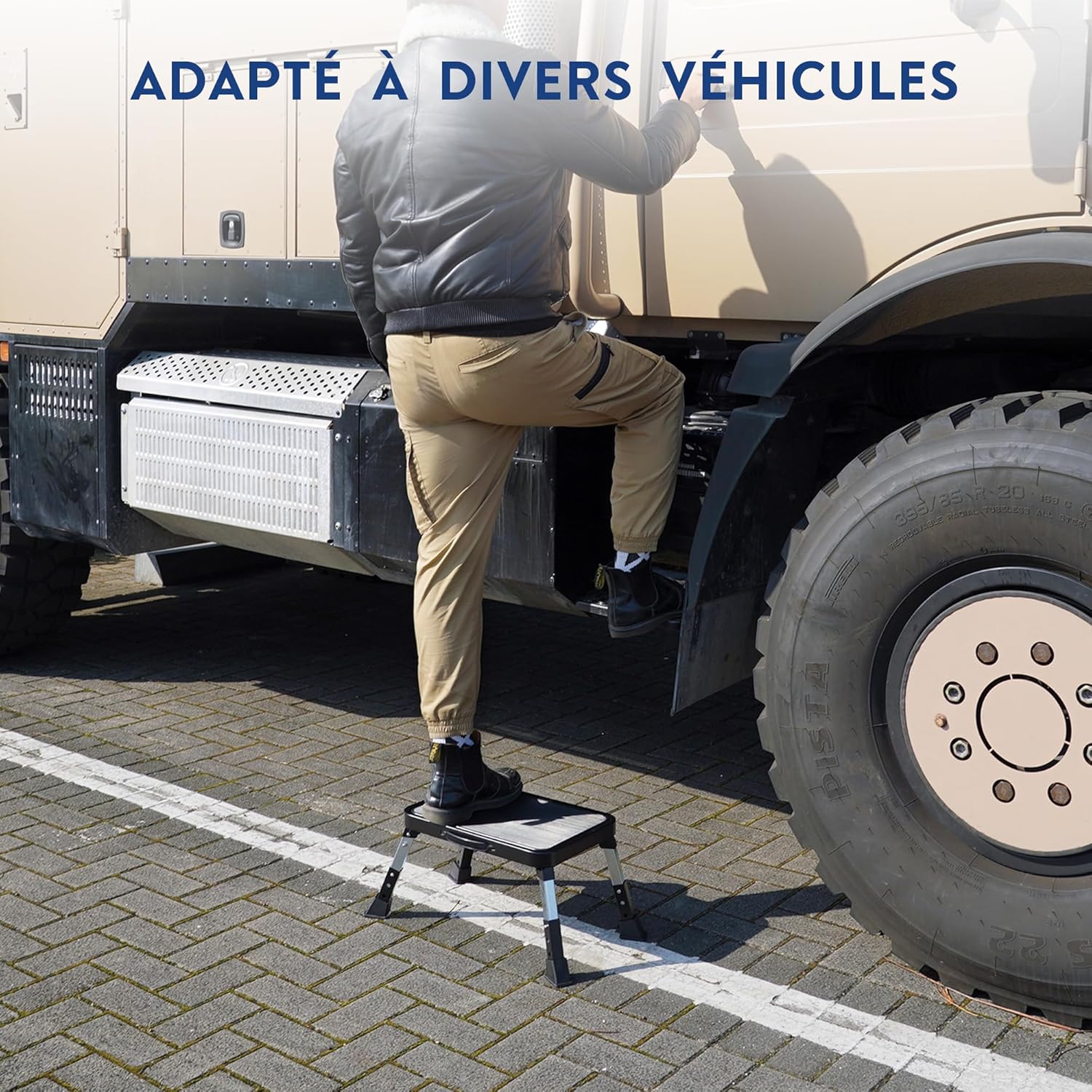 BONTEC - marchepied pliable 3 marches - 150kg - pieds caoutchouc, antidérapant