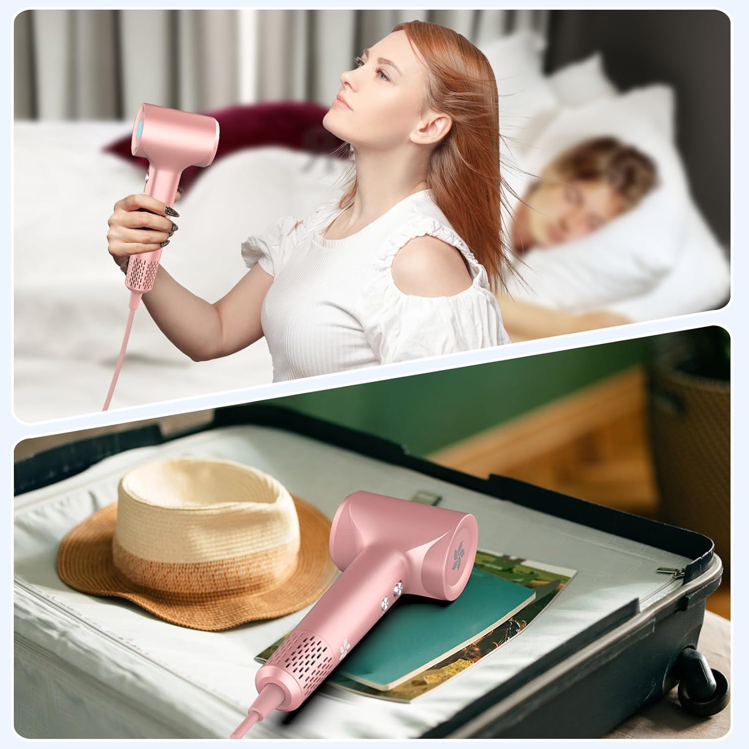 Sèche-cheveux - moteur 110 000 tr/min, 1500W, 57dB, séchage rapide, plasma