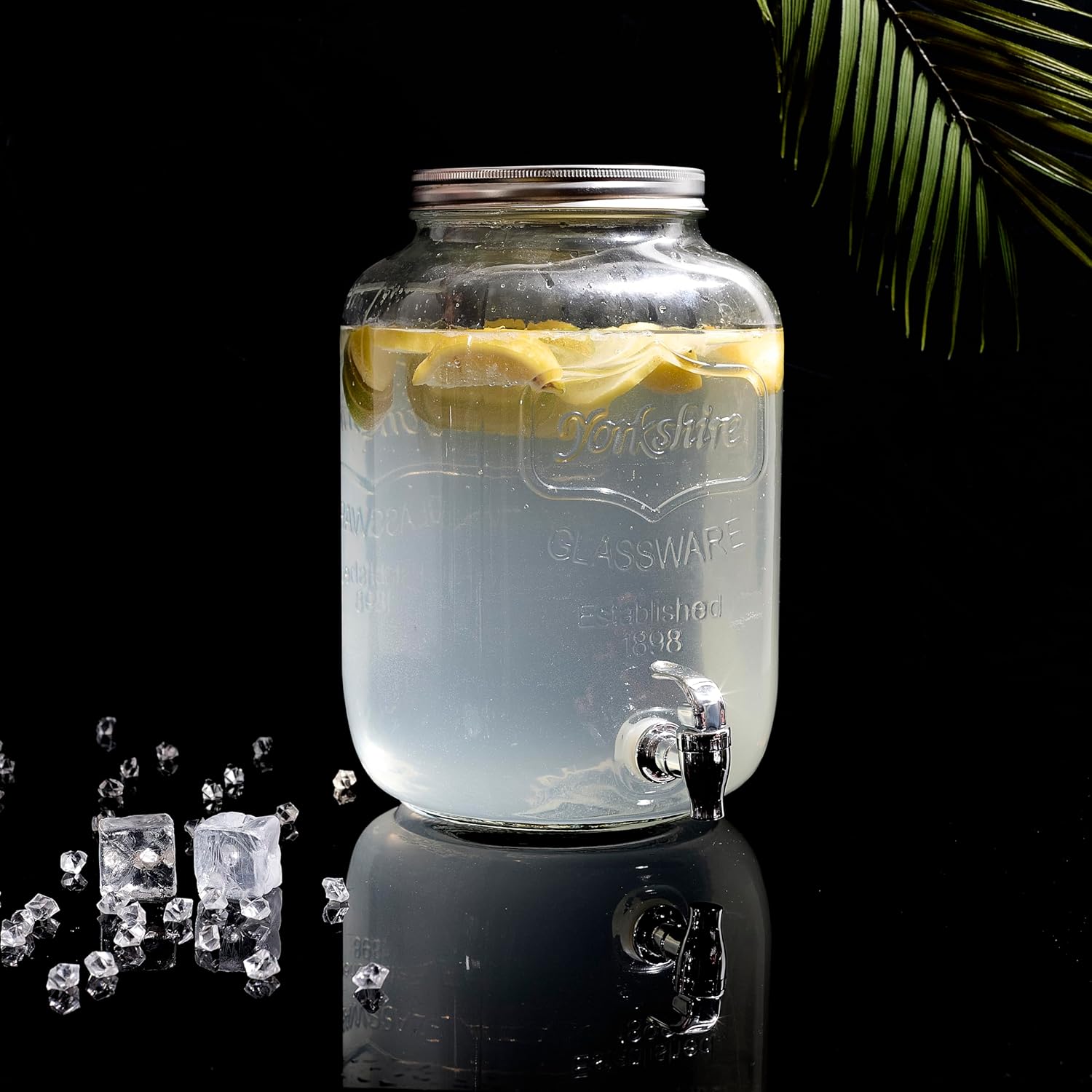 Home Deco Factory - Fontaine verre 8L, large ouverture, robinet, KV7177