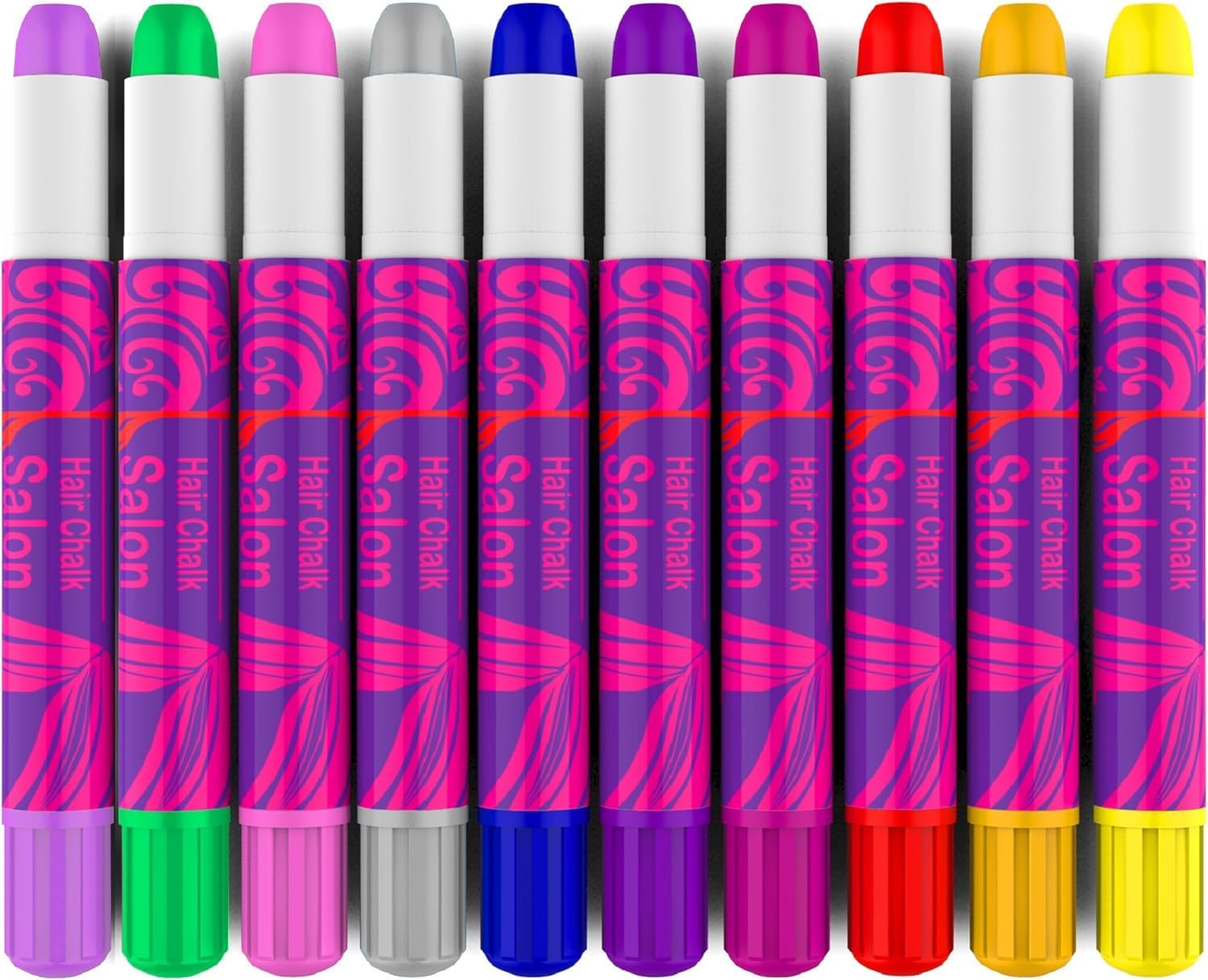 Desire Deluxe - Craies cheveux filles - 10 pièces - colorées, lavables, non toxiques