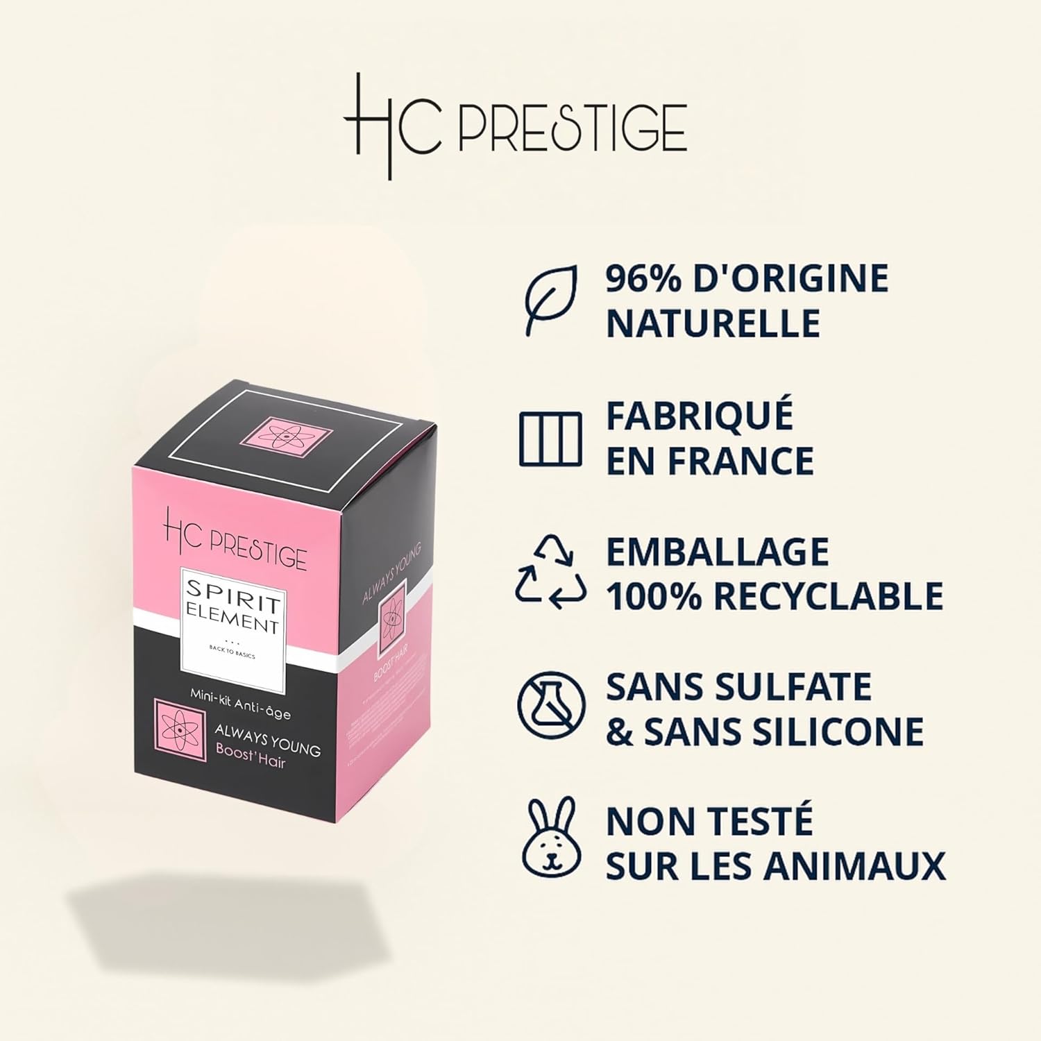 Boost’Hair - Mini Kit Always Young - 3x100ml+20ml - Effet gloss, brillance, caviar, collagène, antioxydants