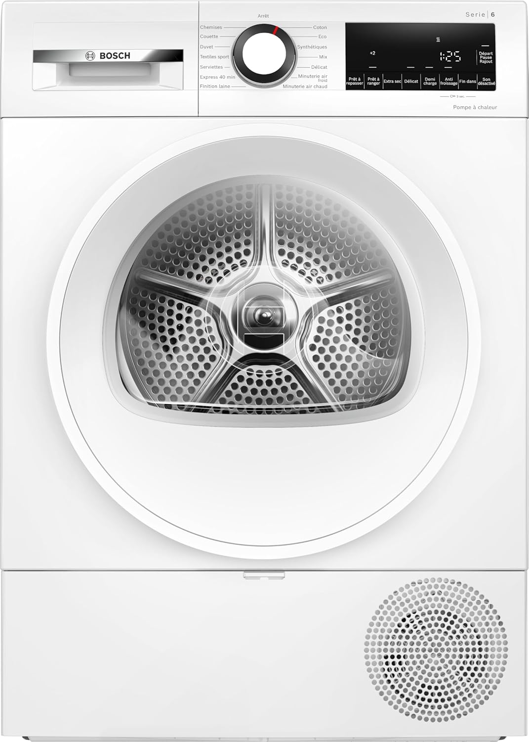 Bosch - Sèche-linge Série 6, 9 kg, pompe à chaleur, blanc WQG1420DFR
