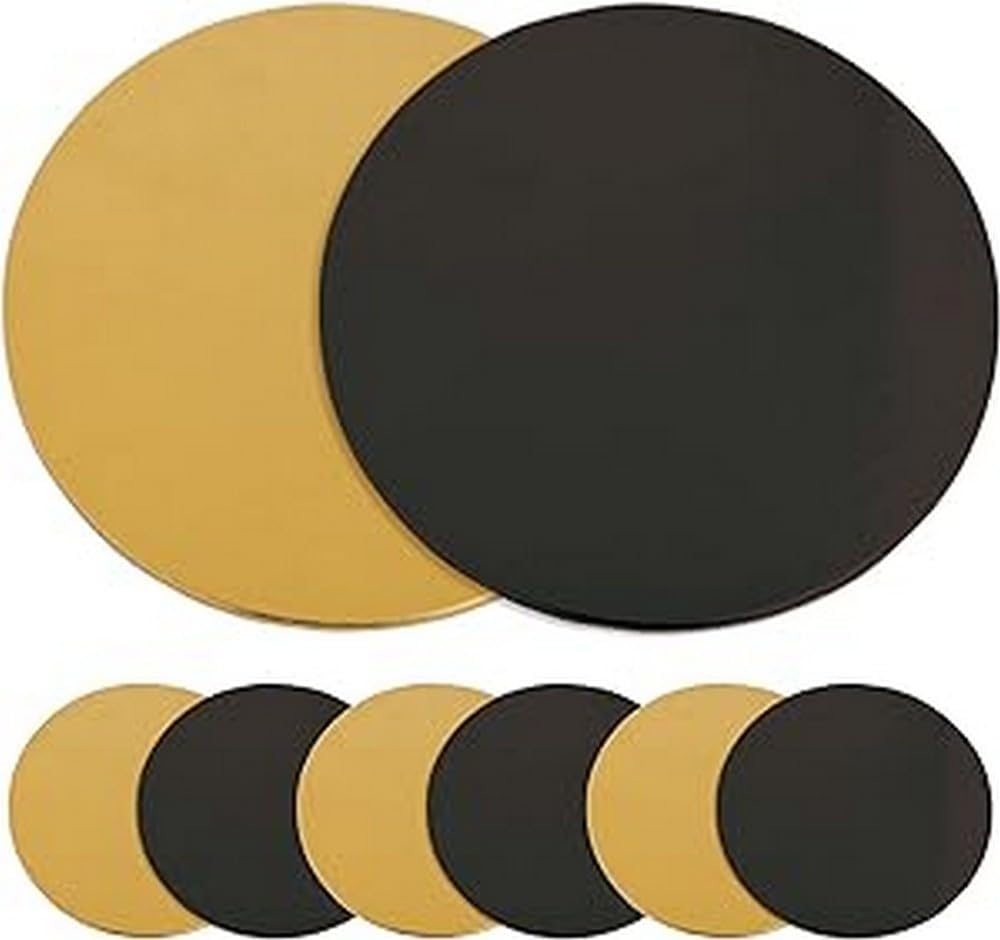 ScrapCooking - kit supports gâteaux ronds 24cm carton doré/noir - 5201