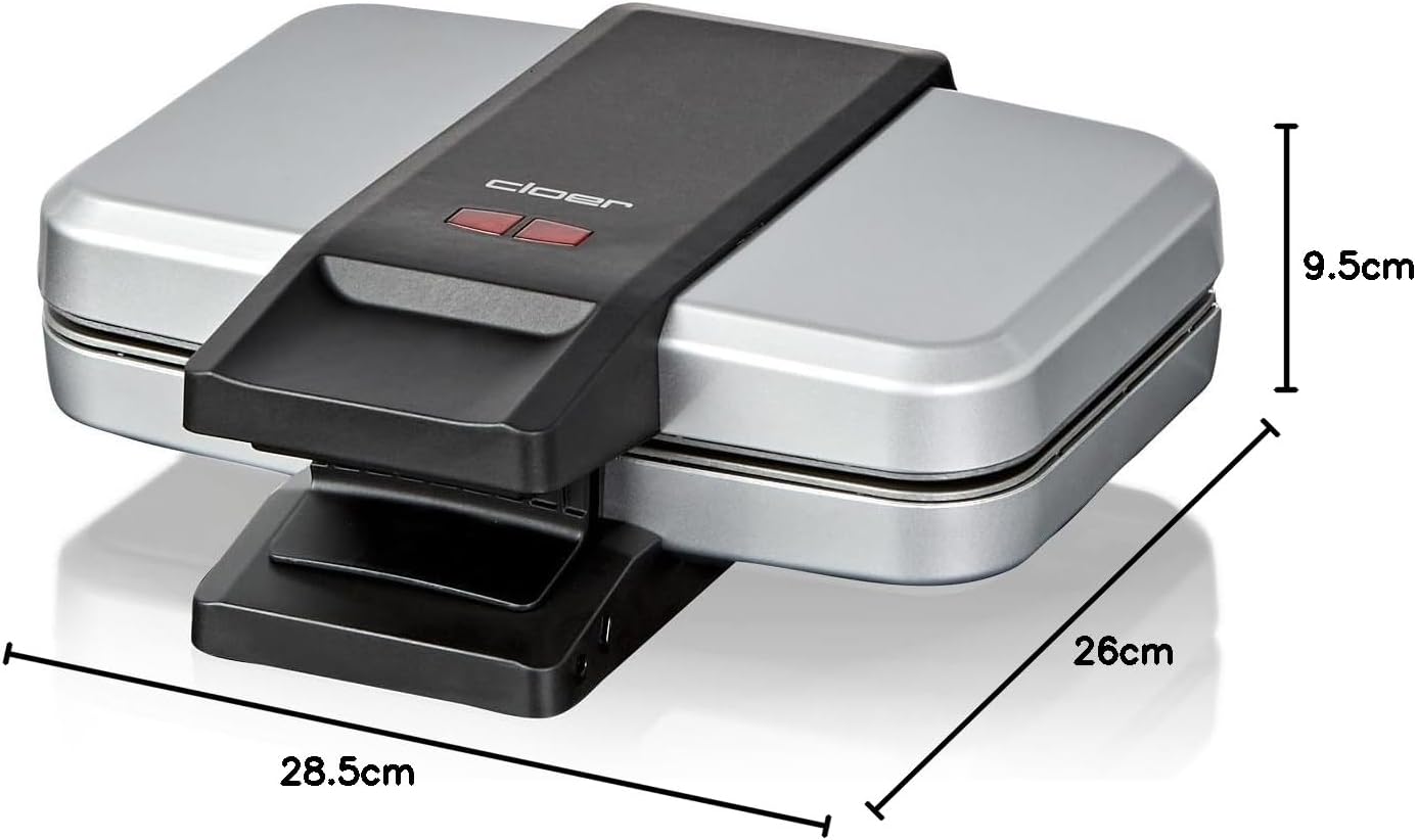 Cloer - 6119 - 4 gaufres 6x11 cm - 600W, poignée 3 niveaux, compact