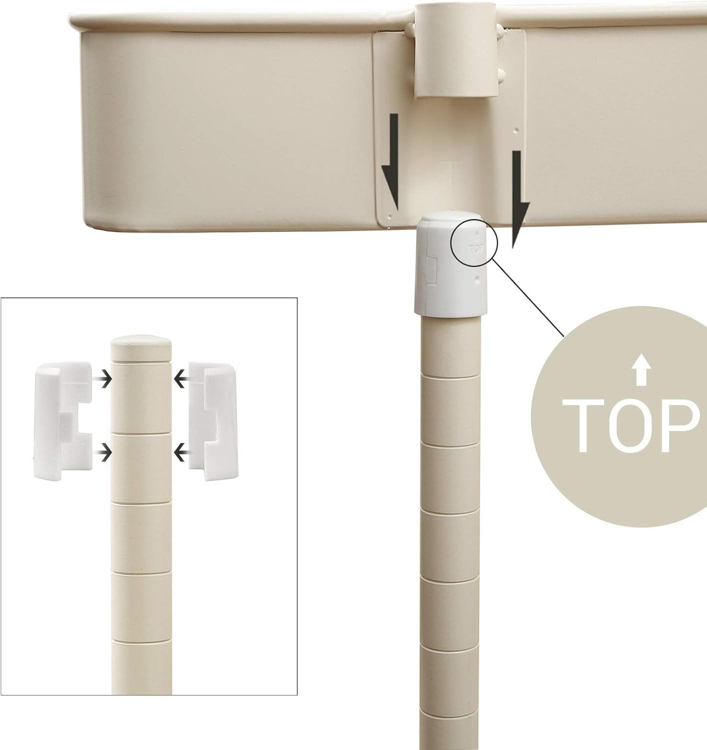 SONGMICS - chariot à 3 niveaux, tablette réglable, mobile, 2 freins, blanc - BSC60WT