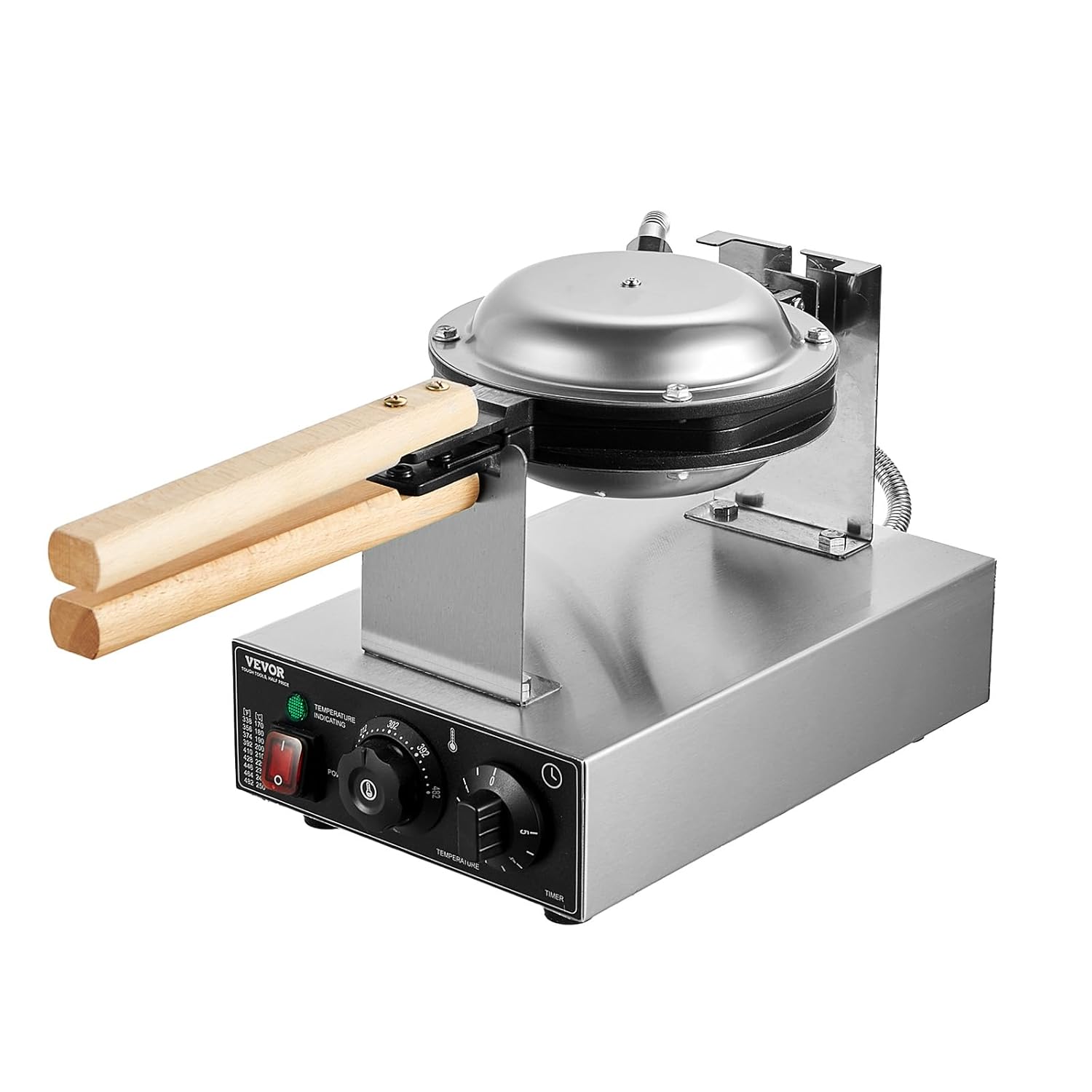 VEVOR - Gaufrier commercial 1400 W - inox rotatif 180° contrôles