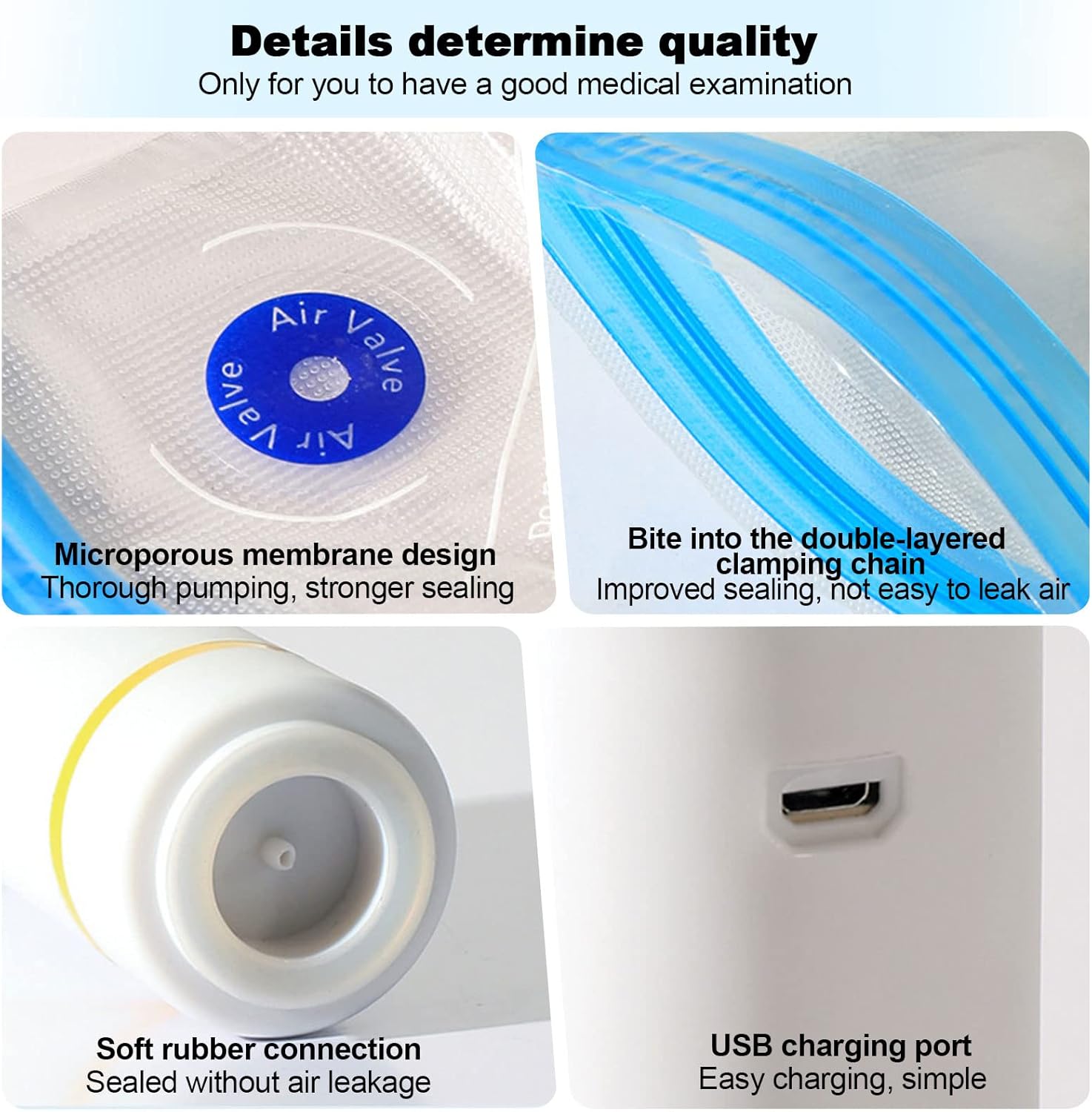 Scelleur sous vide automatique - USB, 10 sacs, 2 clips, compact