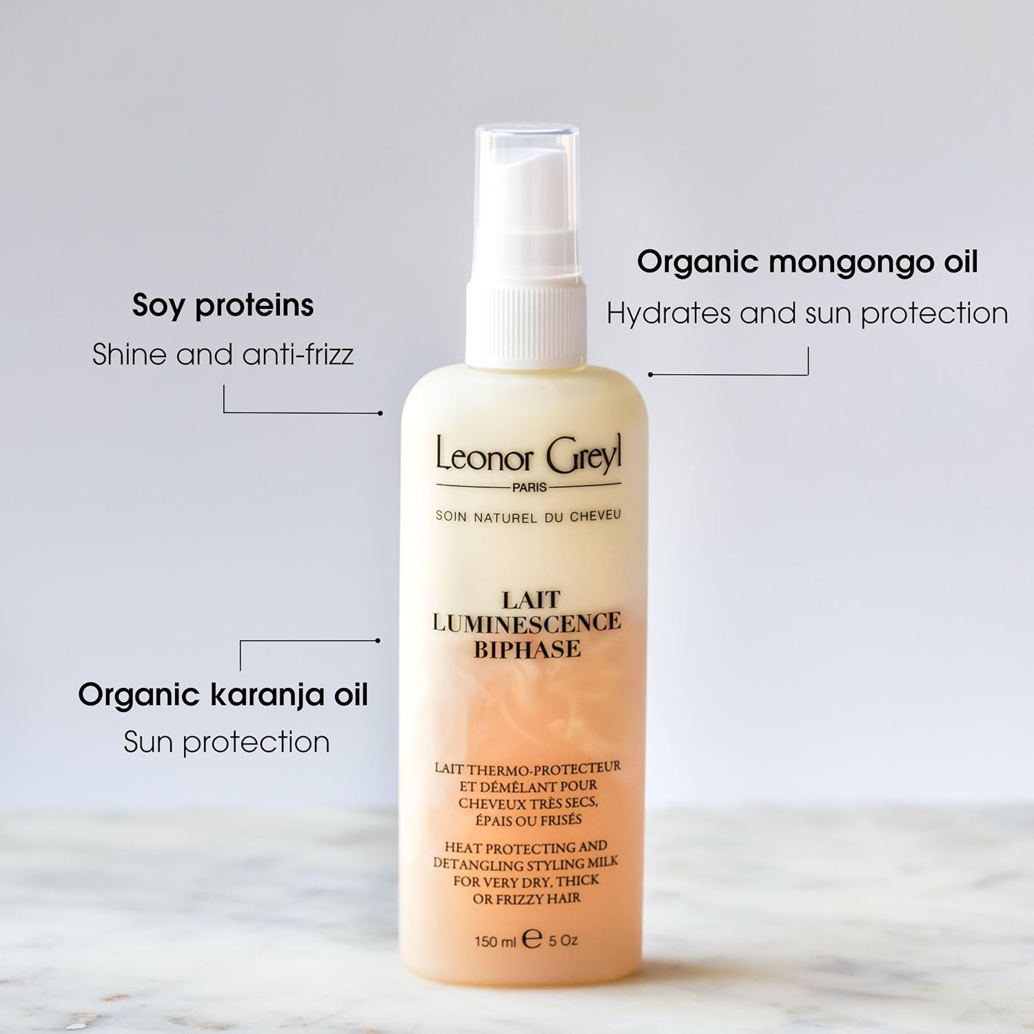 Lait démêlant protecteur cheveux - 150ml - éclat et protection